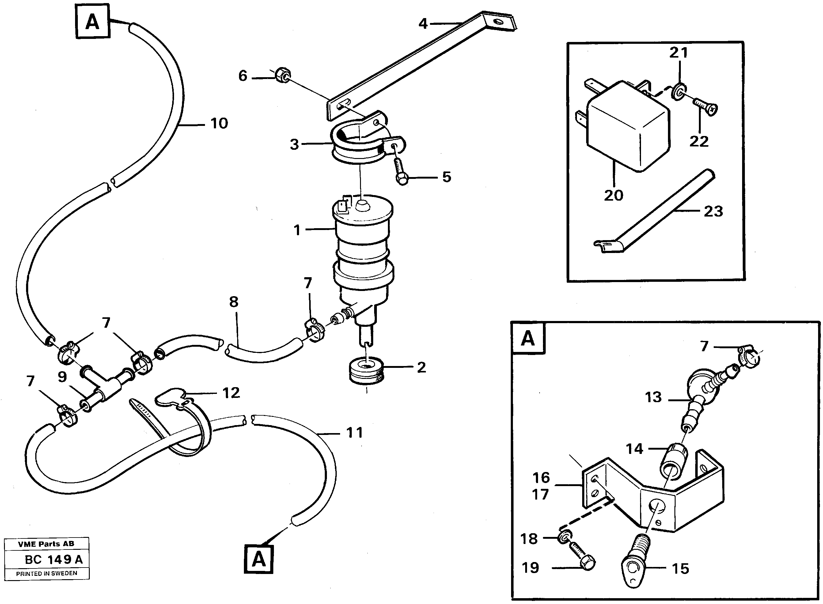 Схема запчастей Volvo A25C - 71056 Headlight washer A25C VOLVO BM VOLVO BM A25C SER NO - 10256/ - 60911