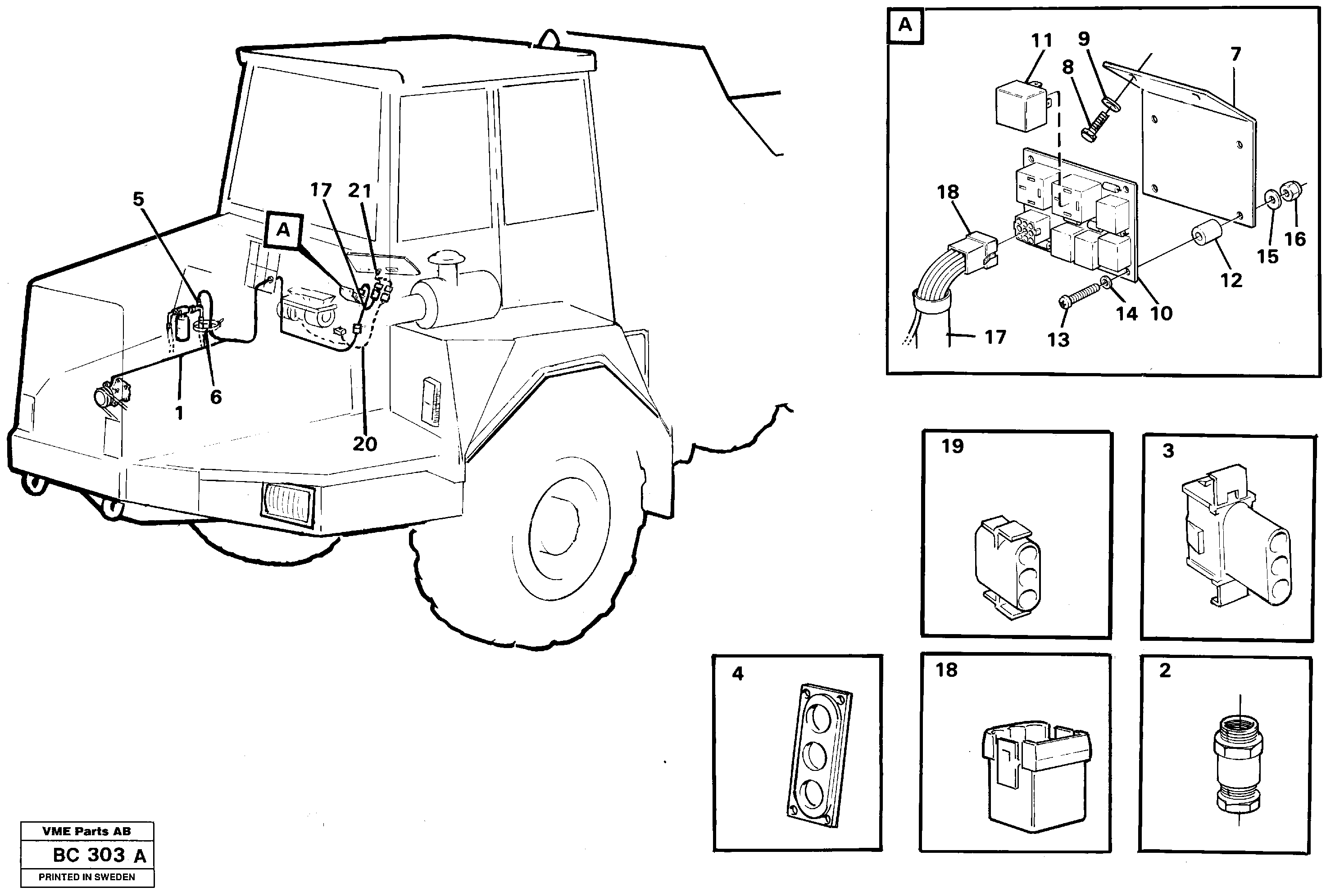 Схема запчастей Volvo A25C - 26082 Cable harness, air conditioning A25C VOLVO BM VOLVO BM A25C SER NO - 10256/ - 60911