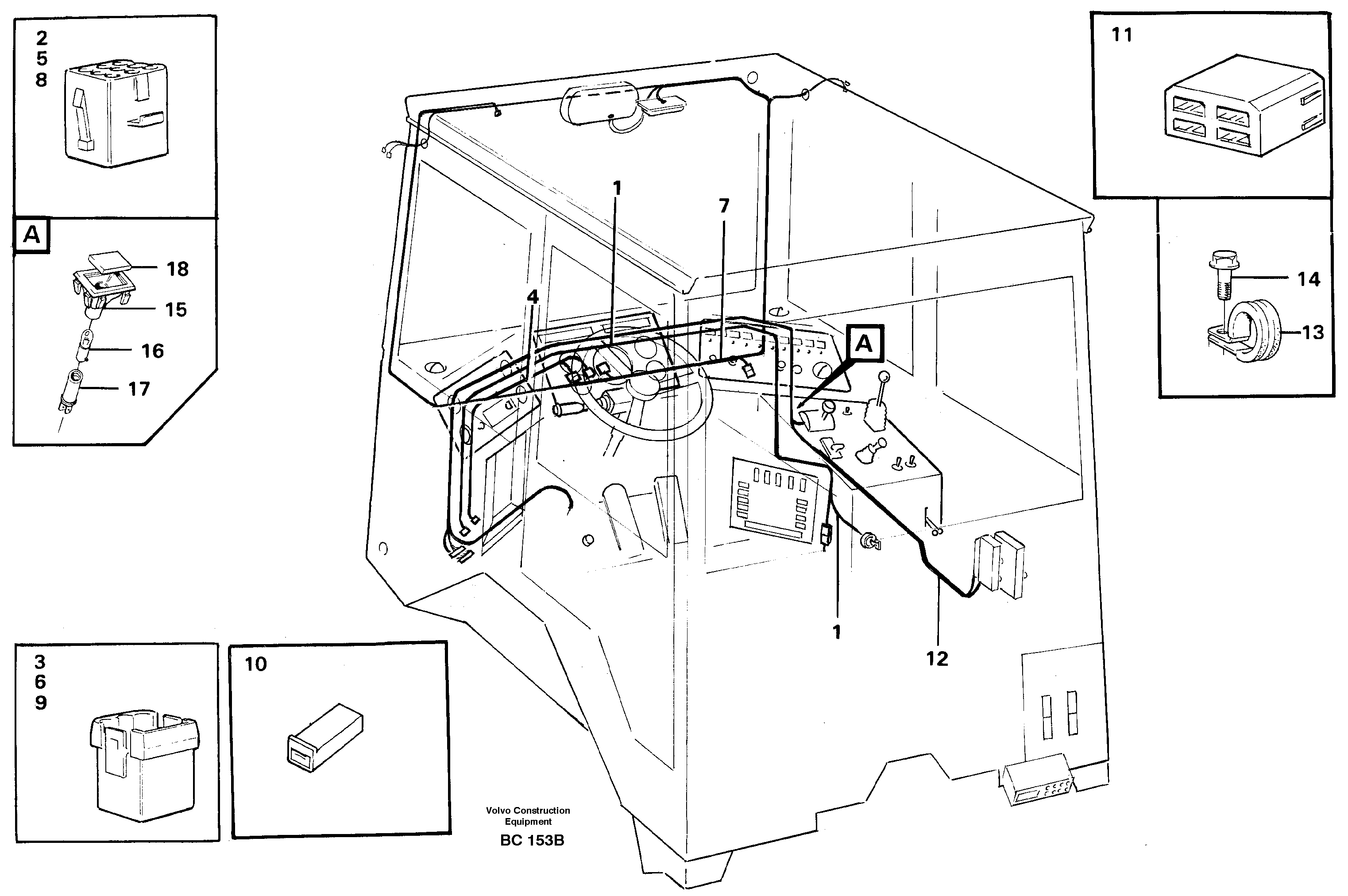 Схема запчастей Volvo A25C - 65471 Cable harnesses, cab A25C VOLVO BM VOLVO BM A25C SER NO - 10256/ - 60911
