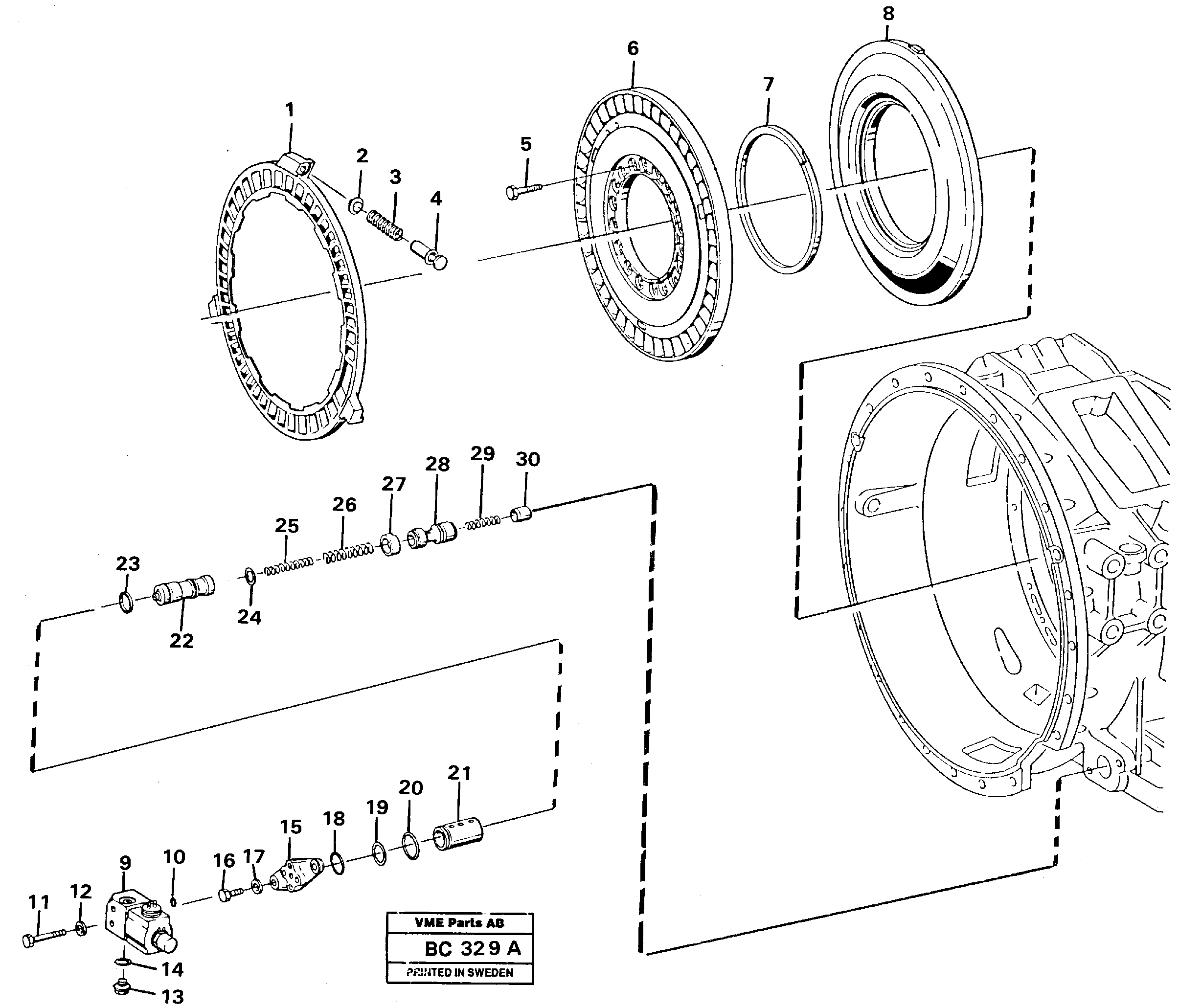 Схема запчастей Volvo A25C - 18267 Ретардер (тормоз-замедлитель) A25C VOLVO BM VOLVO BM A25C SER NO - 10256/ - 60911