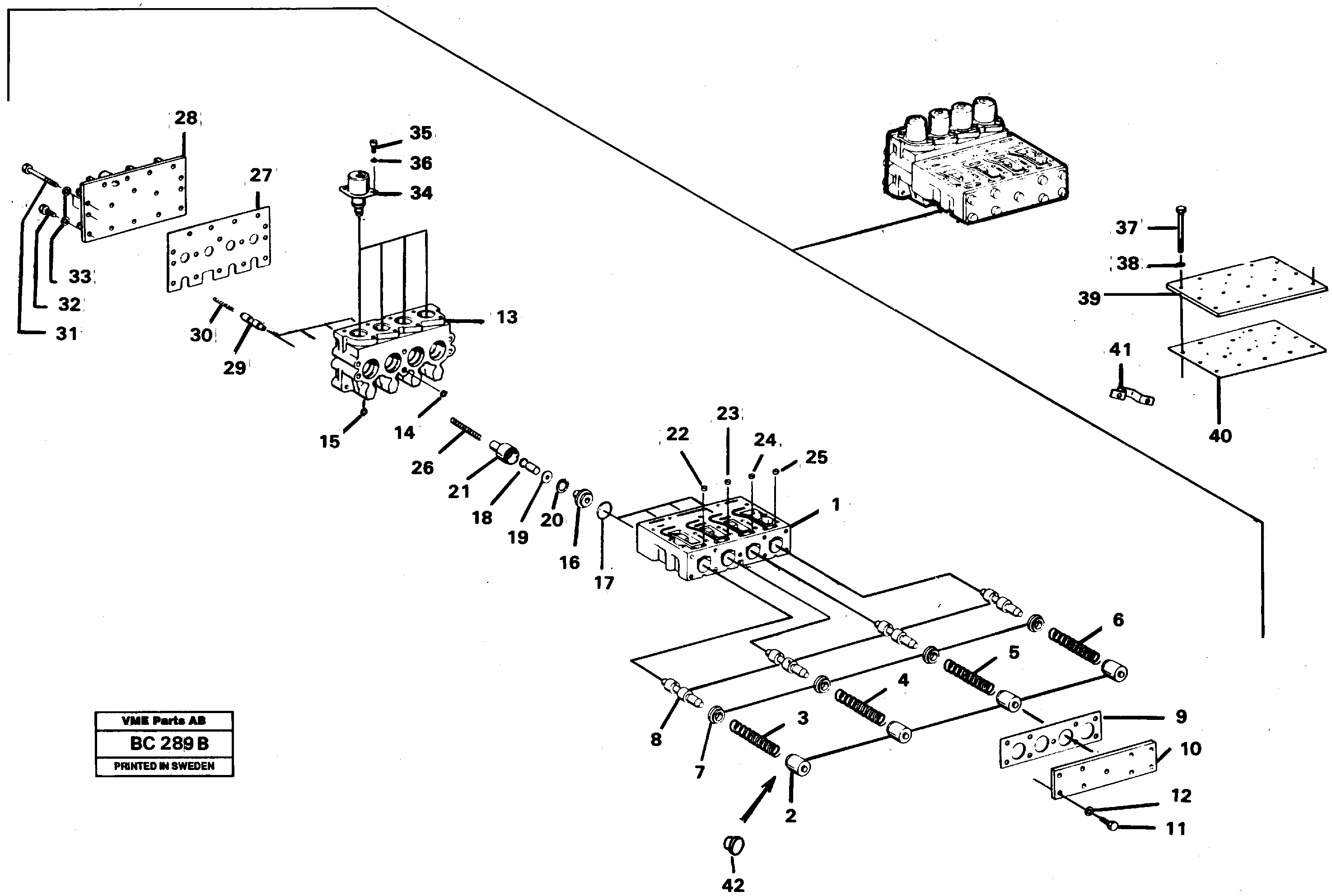Схема запчастей Volvo A25C - 26123 Valve block A25C VOLVO BM VOLVO BM A25C SER NO - 10256/ - 60911