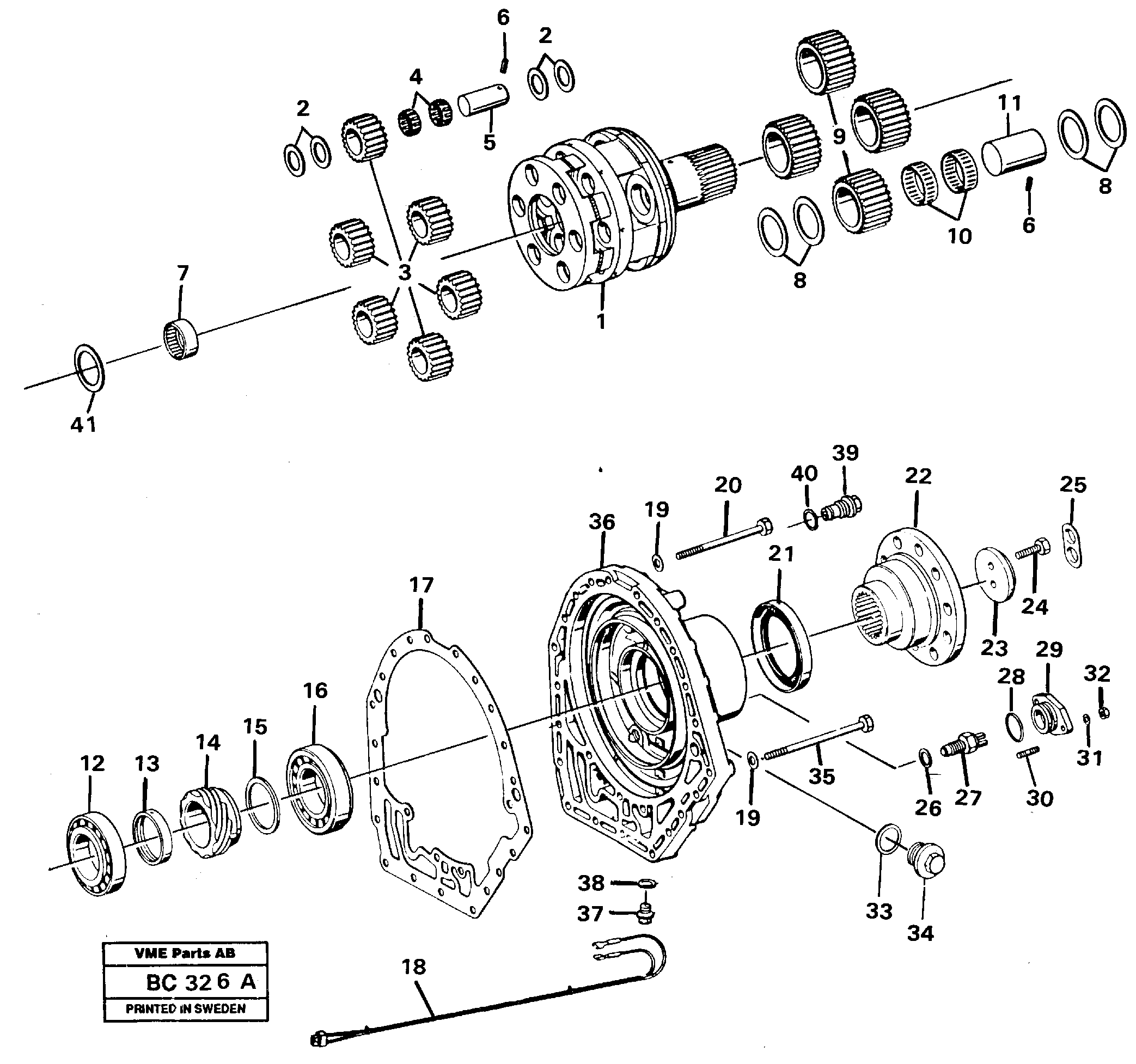 Схема запчастей Volvo A25C - 51541 Output gear A25C VOLVO BM VOLVO BM A25C SER NO - 10256/ - 60911