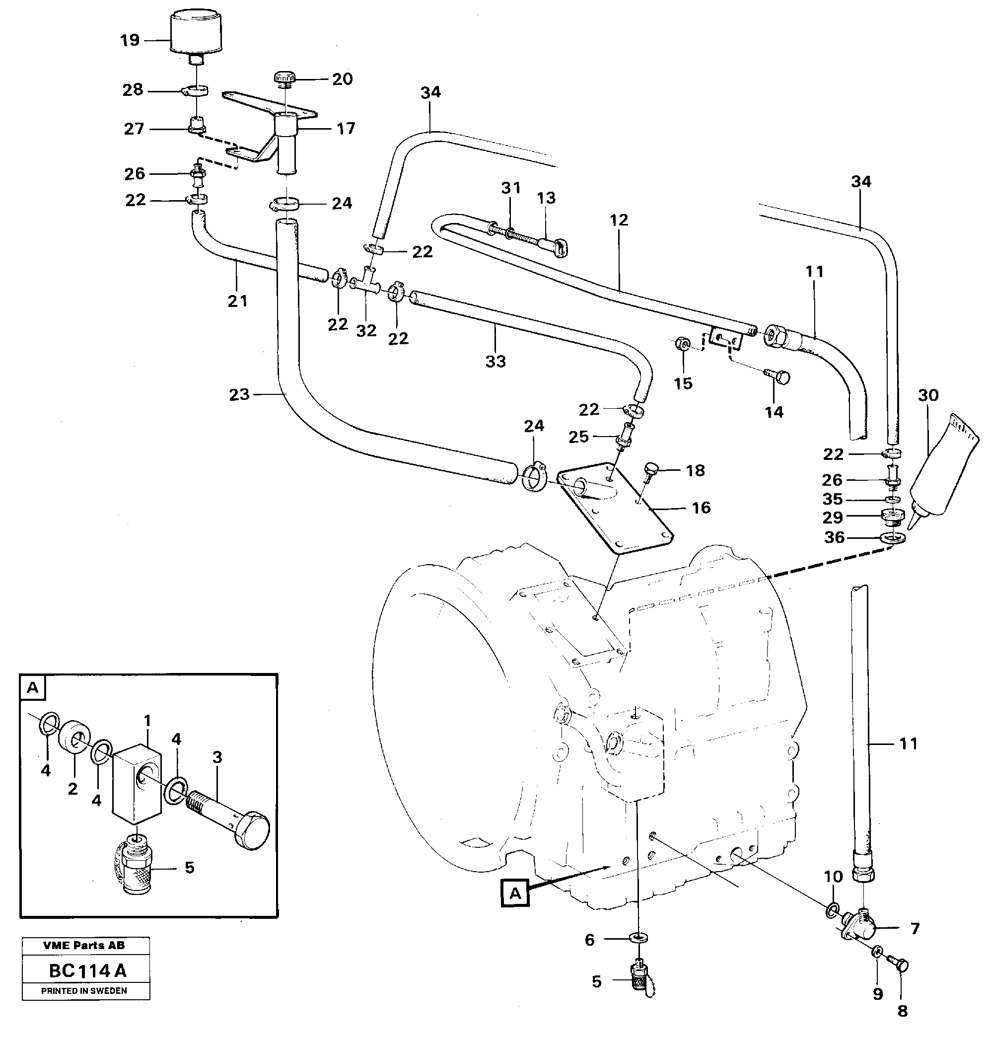 Схема запчастей Volvo A25C - 94743 Oil dipstick A25C VOLVO BM VOLVO BM A25C SER NO - 10256/ - 60911