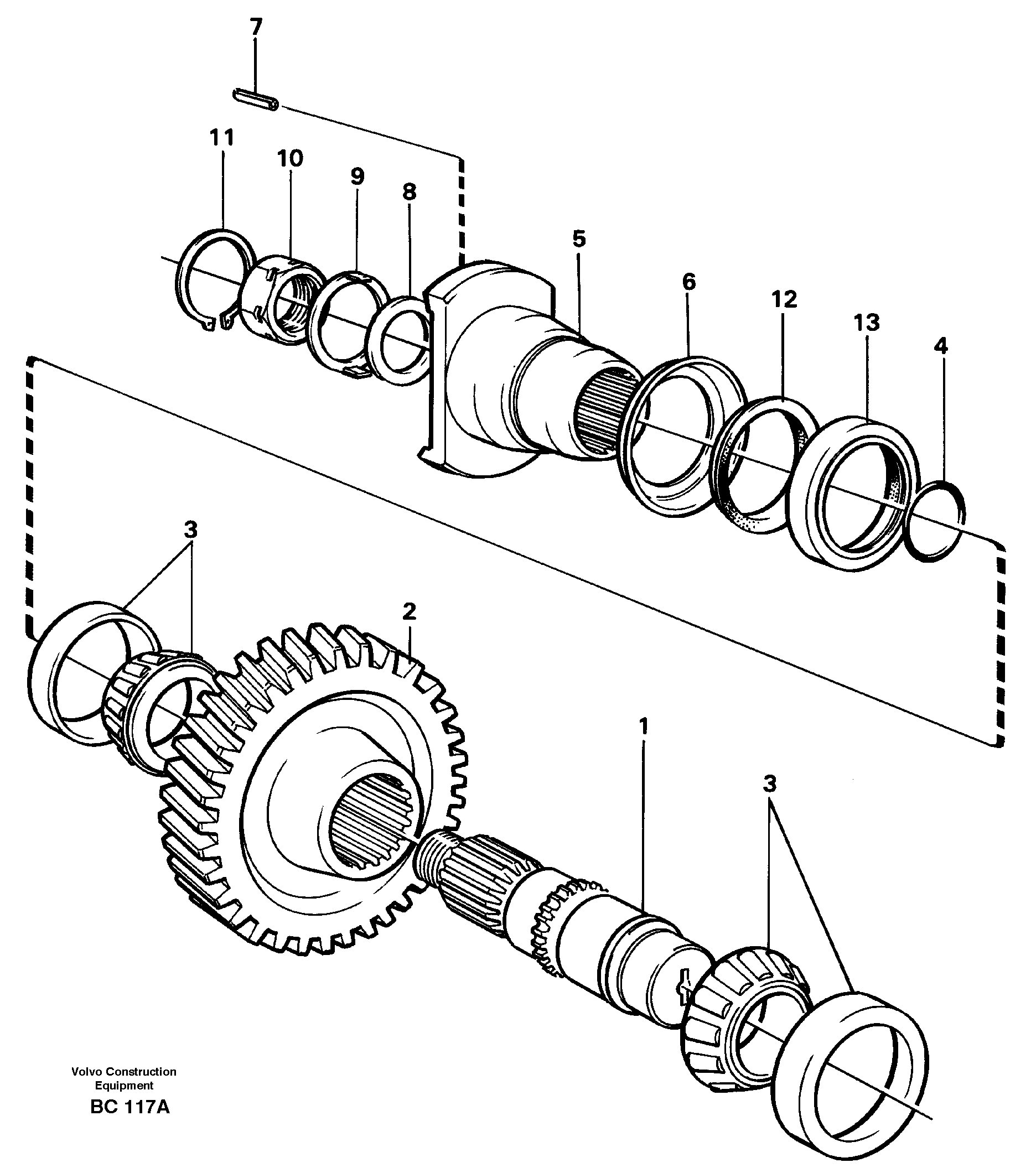 Схема запчастей Volvo A25C - 18278 Lower shaft A25C VOLVO BM VOLVO BM A25C SER NO - 10256/ - 60911
