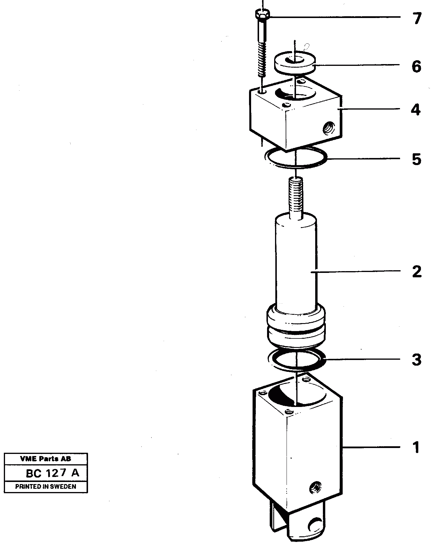 Схема запчастей Volvo A25C - 18280 Pneumatic cylinder A25C VOLVO BM VOLVO BM A25C SER NO - 10256/ - 60911