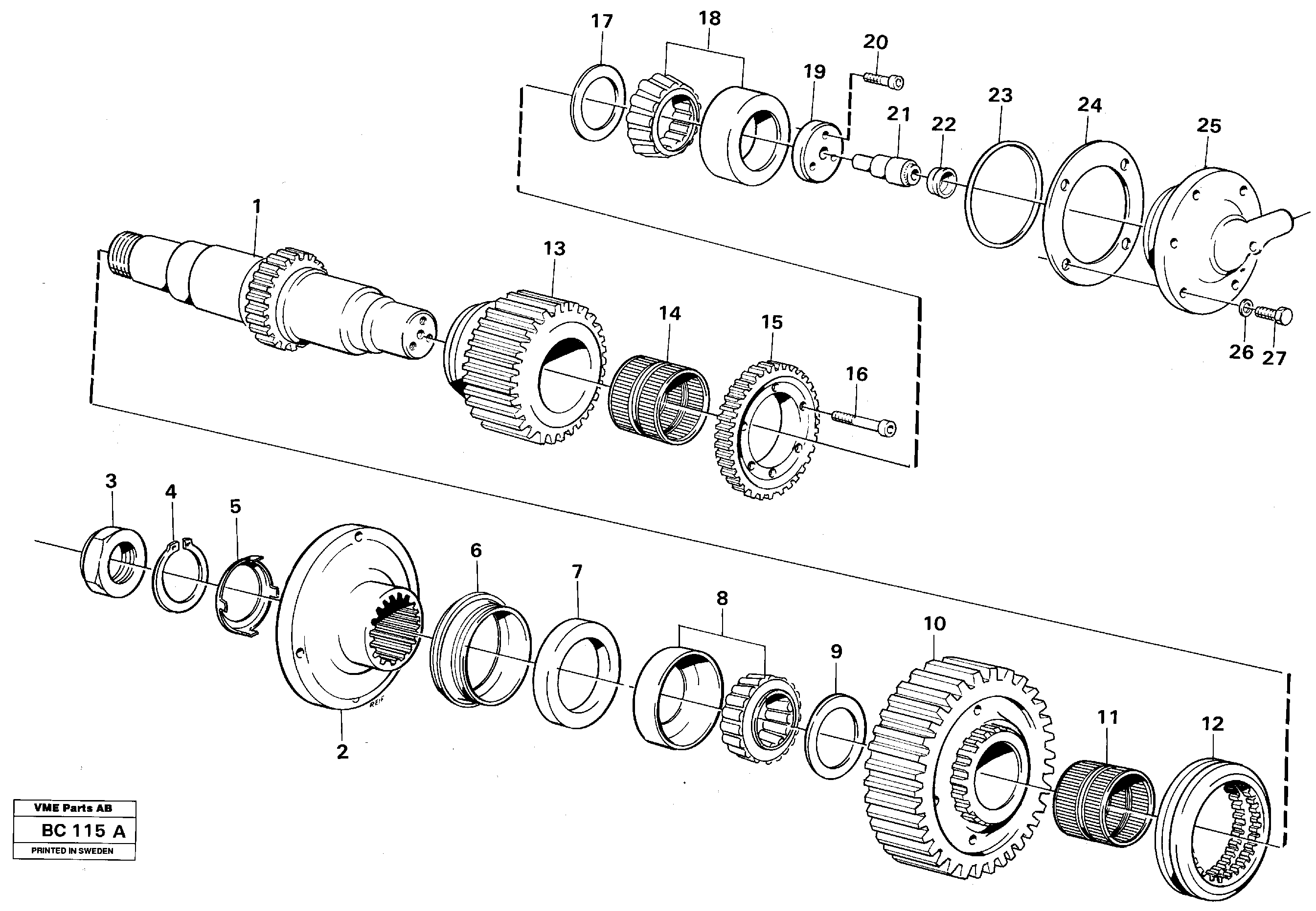 Схема запчастей Volvo A25C - 45274 Upper shaft A25C VOLVO BM VOLVO BM A25C SER NO - 10256/ - 60911
