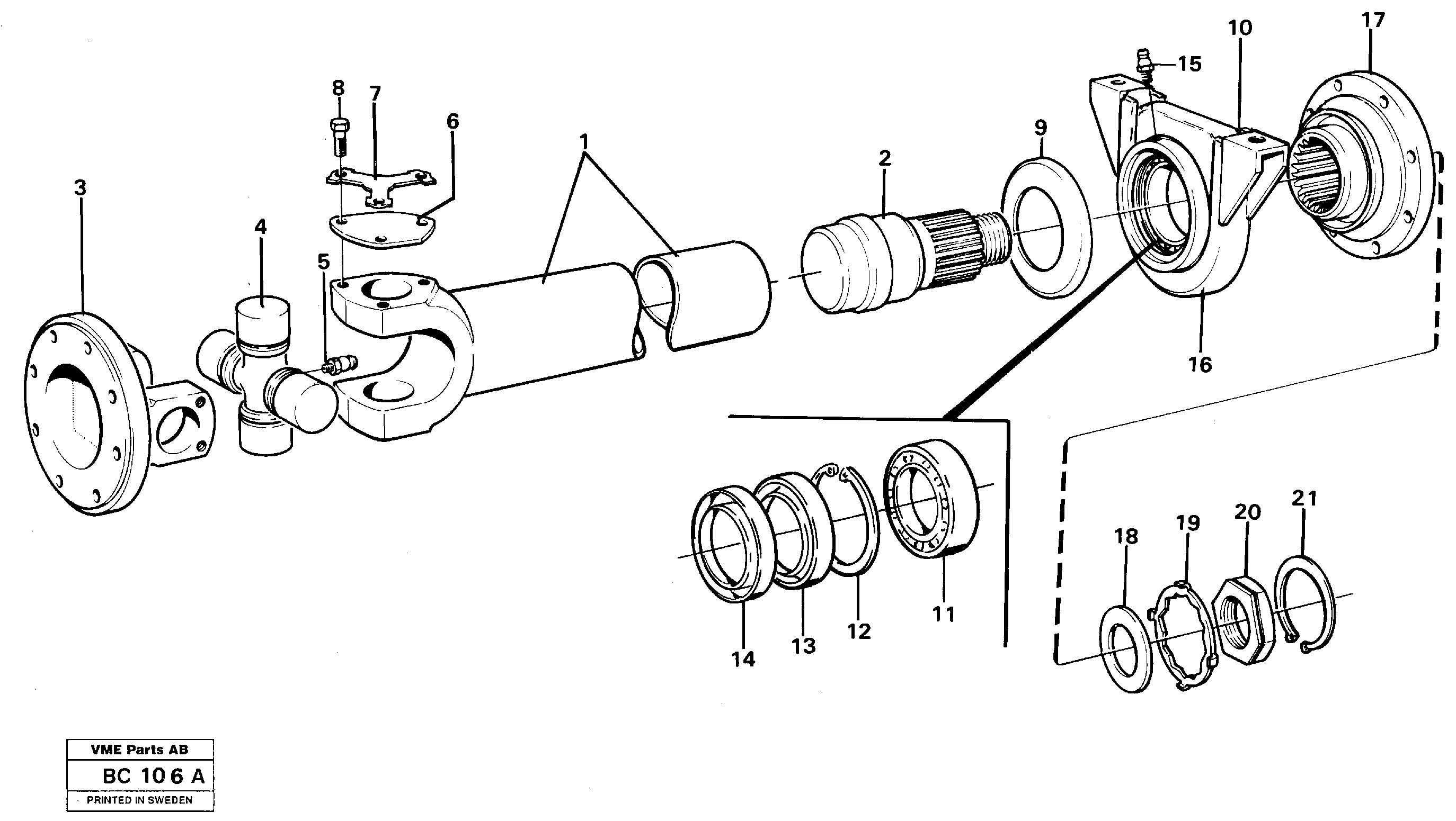 Схема запчастей Volvo A25C - 18283 Вал карданный A25C VOLVO BM VOLVO BM A25C SER NO - 10256/ - 60911