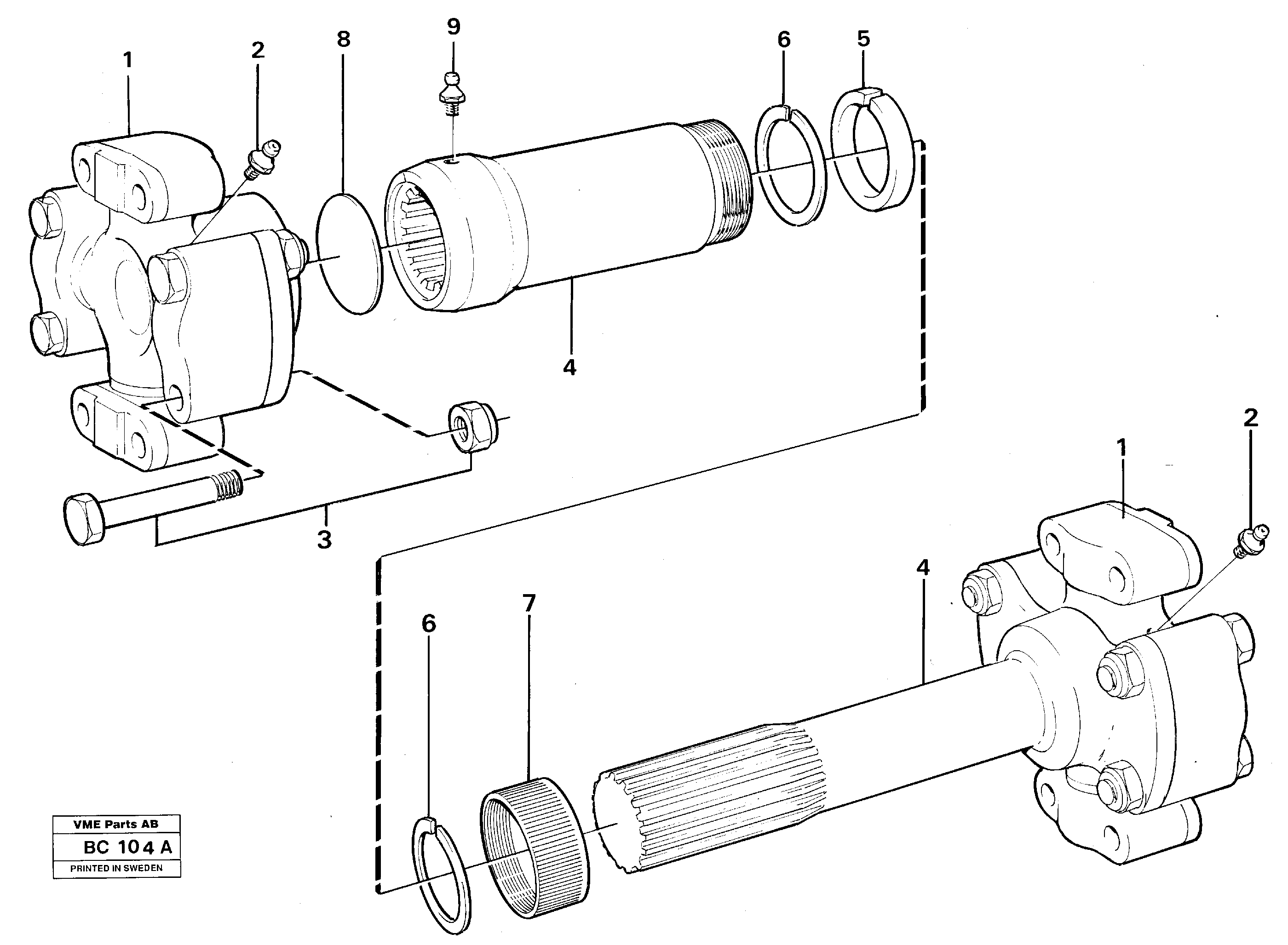 Схема запчастей Volvo A25C - 83541 Вал карданный A25C VOLVO BM VOLVO BM A25C SER NO - 10256/ - 60911