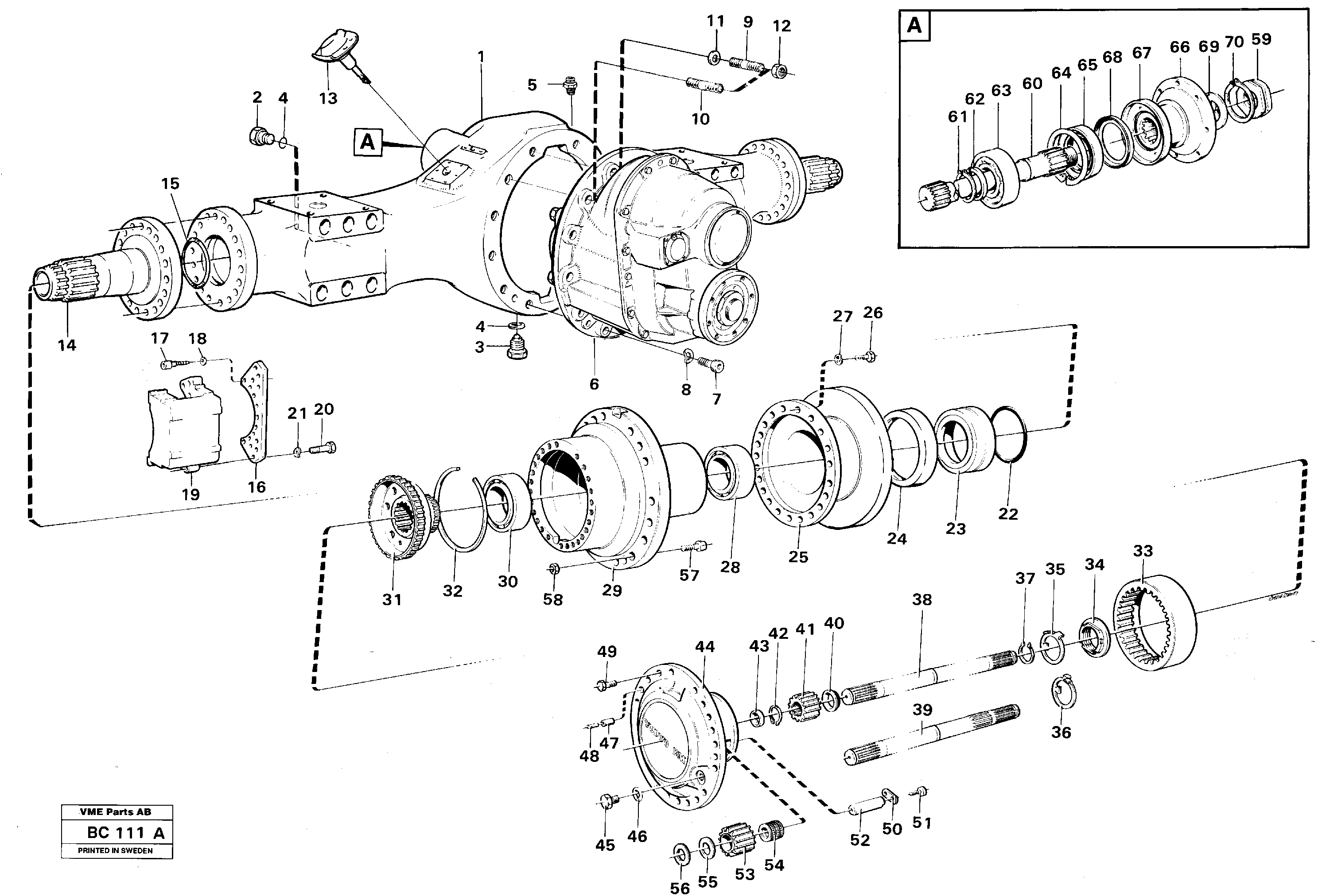 Схема запчастей Volvo A25C - 100103 Planet axle, rear A25C VOLVO BM VOLVO BM A25C SER NO - 10256/ - 60911