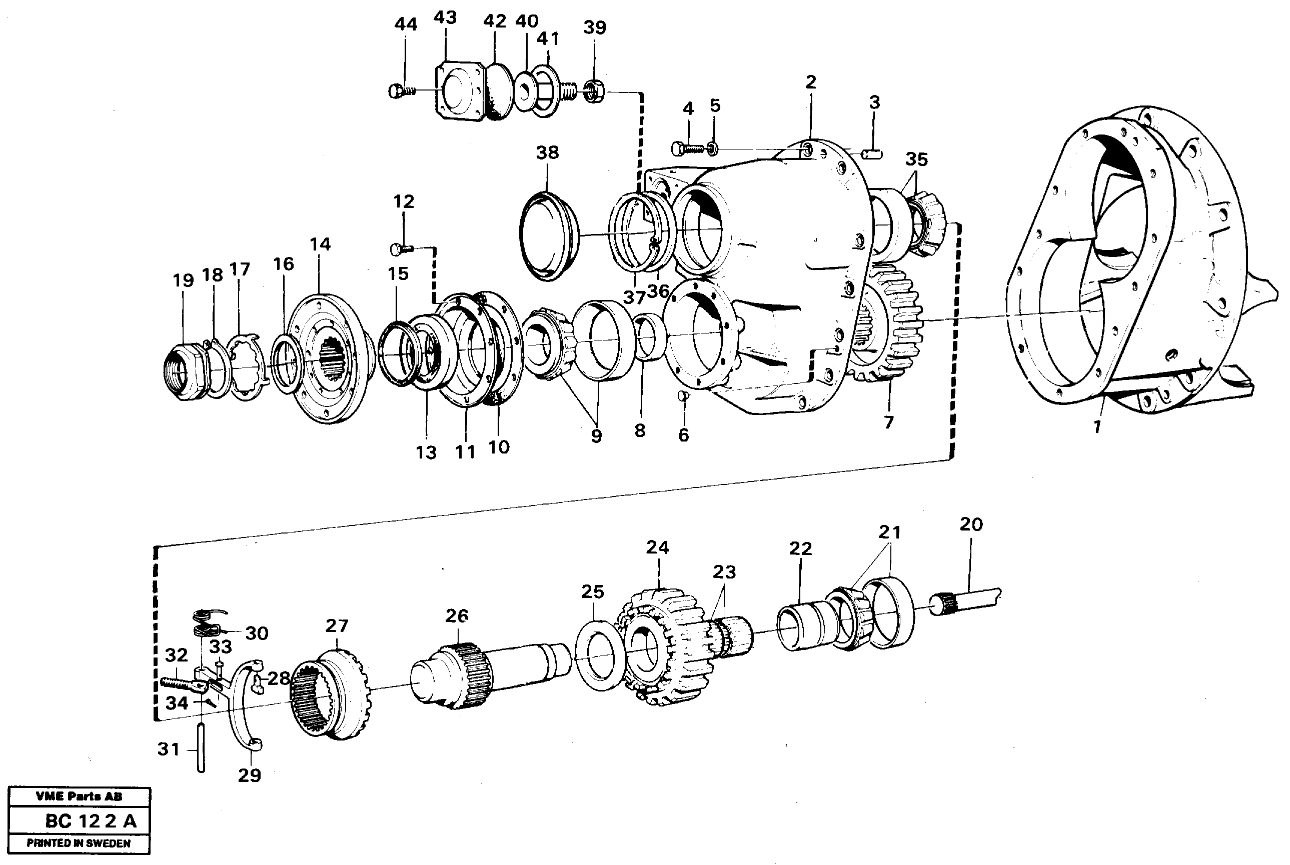 Схема запчастей Volvo A25C - 16980 Главная передача A25C VOLVO BM VOLVO BM A25C SER NO - 10256/ - 60911
