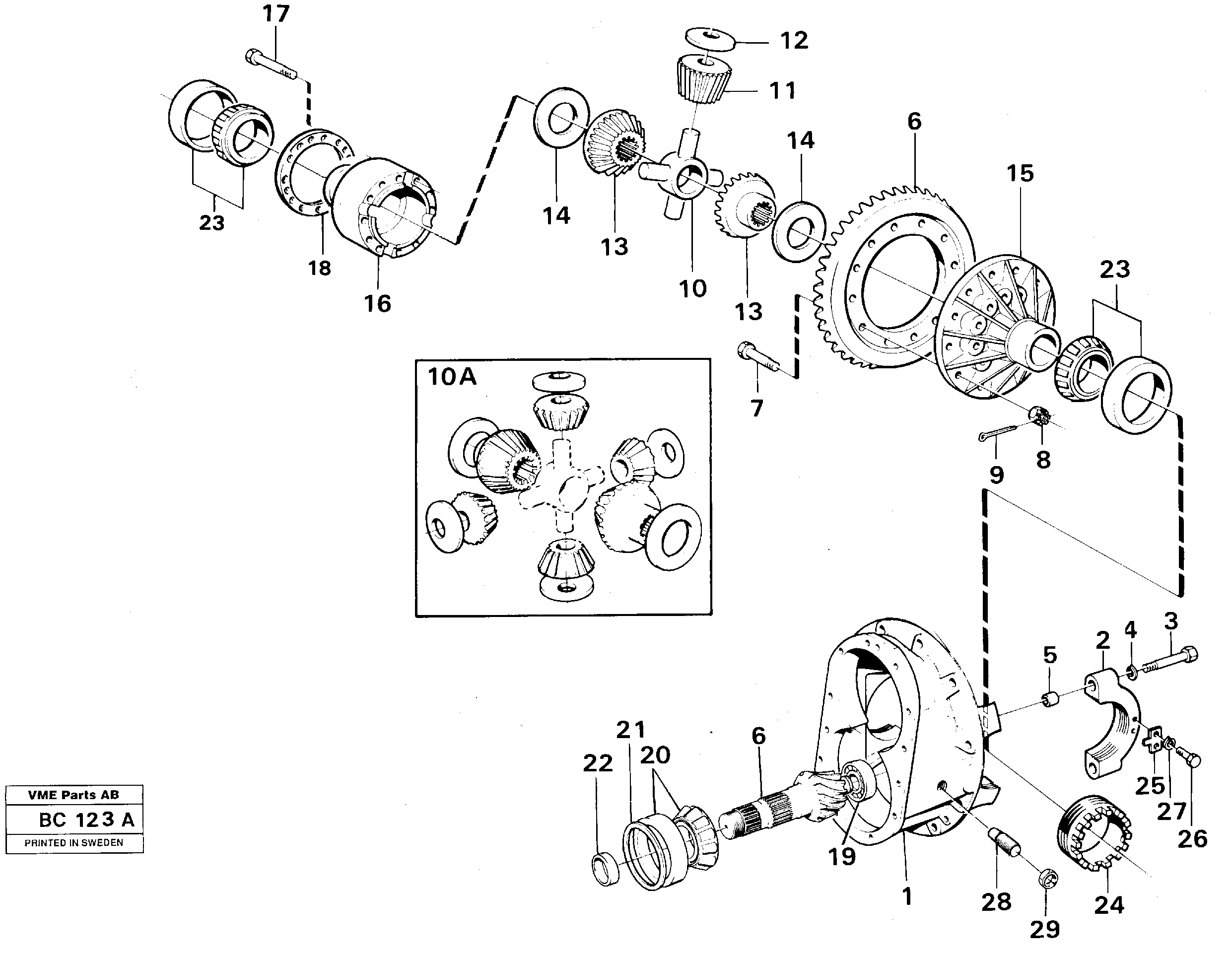 Схема запчастей Volvo A25C - 24691 Главная передача A25C VOLVO BM VOLVO BM A25C SER NO - 10256/ - 60911