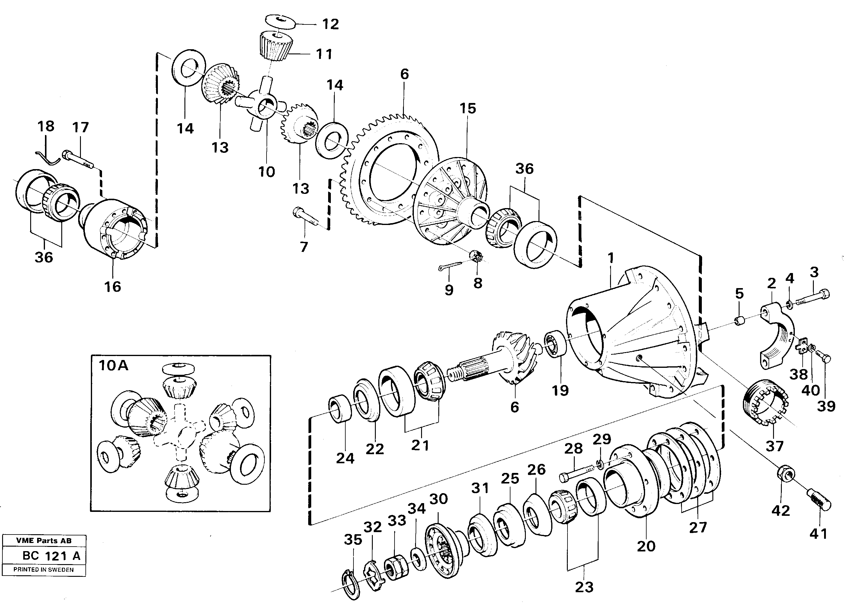 Схема запчастей Volvo A25C - 24695 Главная передача A25C VOLVO BM VOLVO BM A25C SER NO - 10256/ - 60911