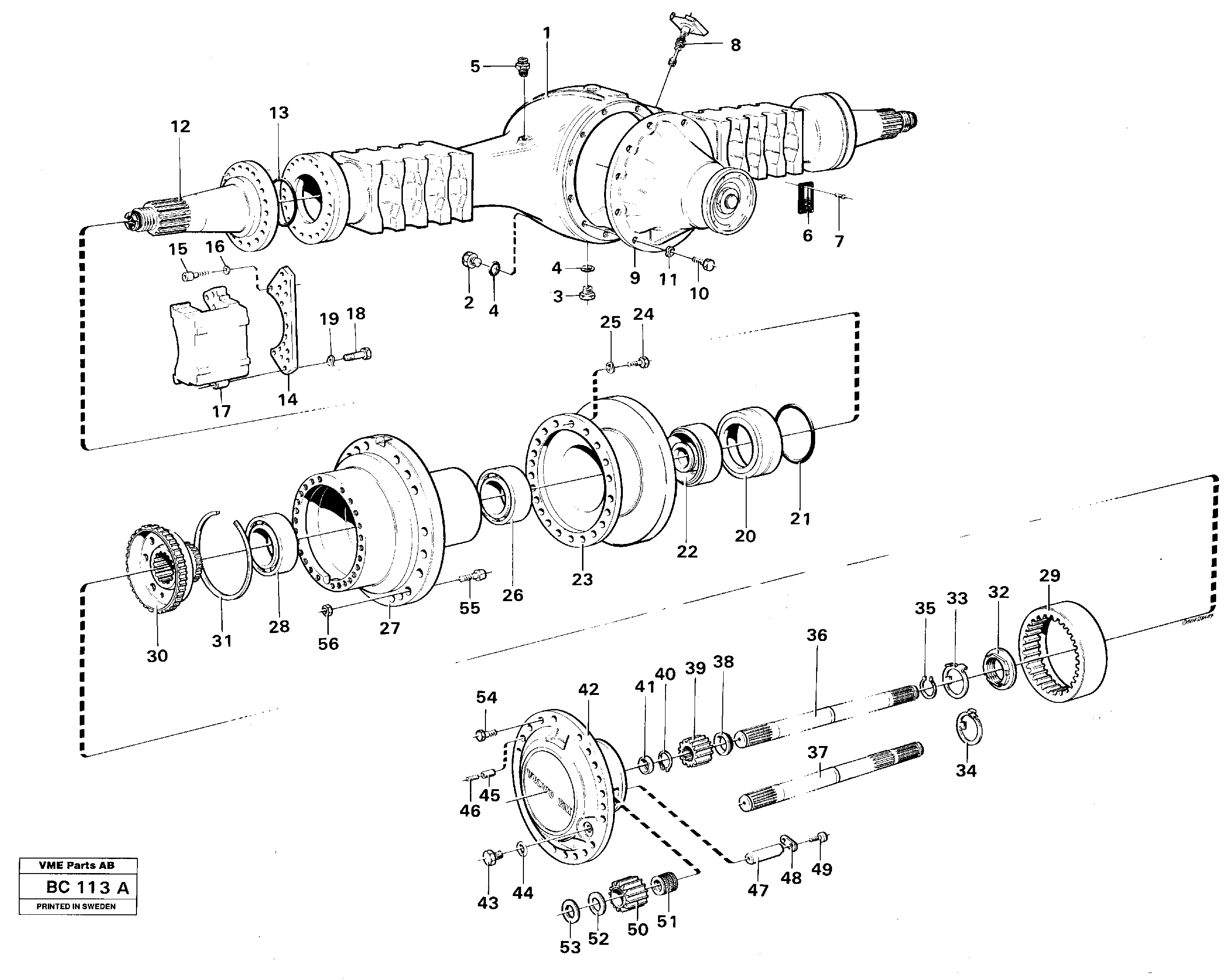 Схема запчастей Volvo A25C - 99721 Planet axle, rear A25C VOLVO BM VOLVO BM A25C SER NO - 10256/ - 60911