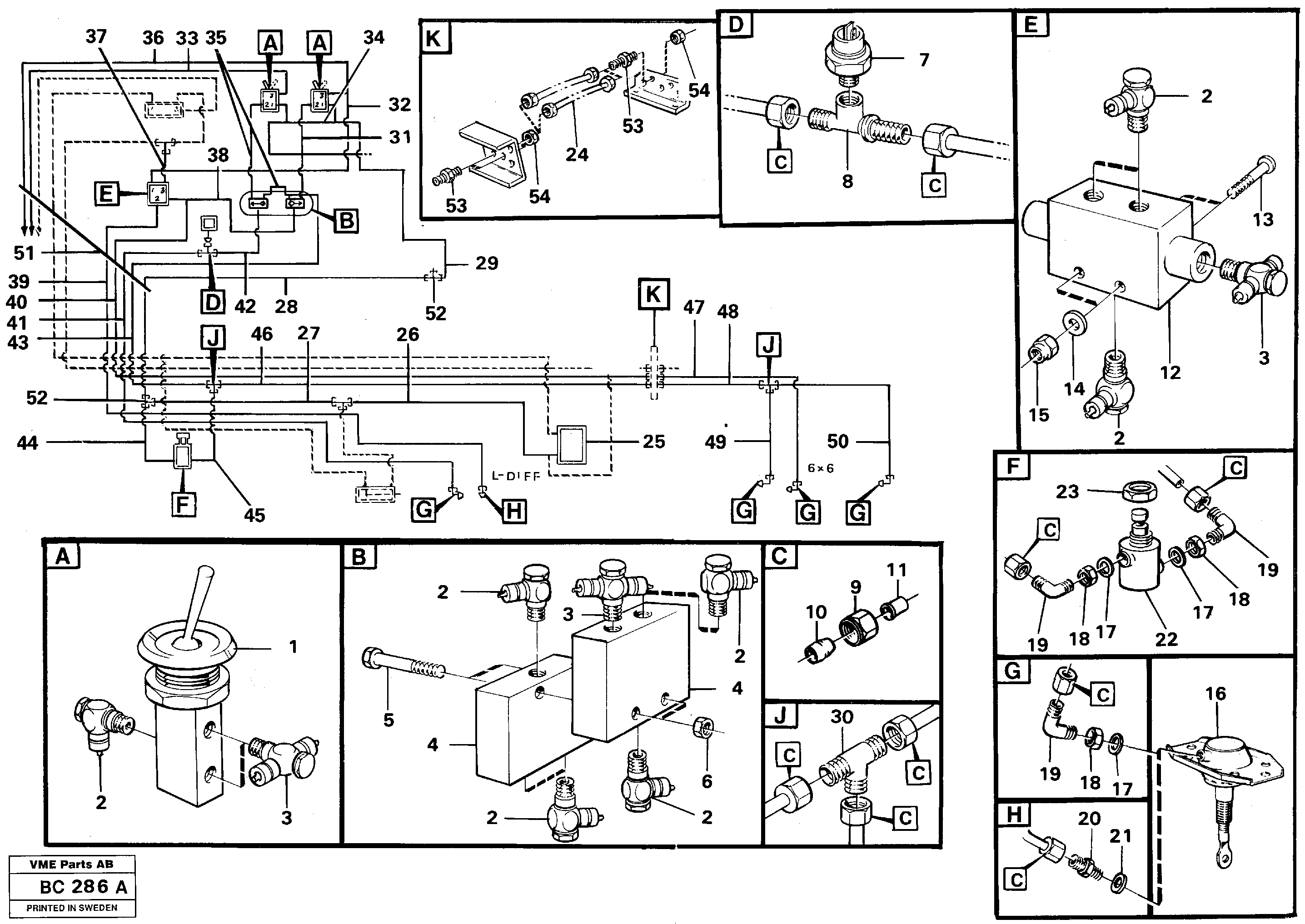 Схема запчастей Volvo A25C - 16985 Comp. air controls, diff.contr.shuttle valve A25C VOLVO BM VOLVO BM A25C SER NO - 10256/ - 60911
