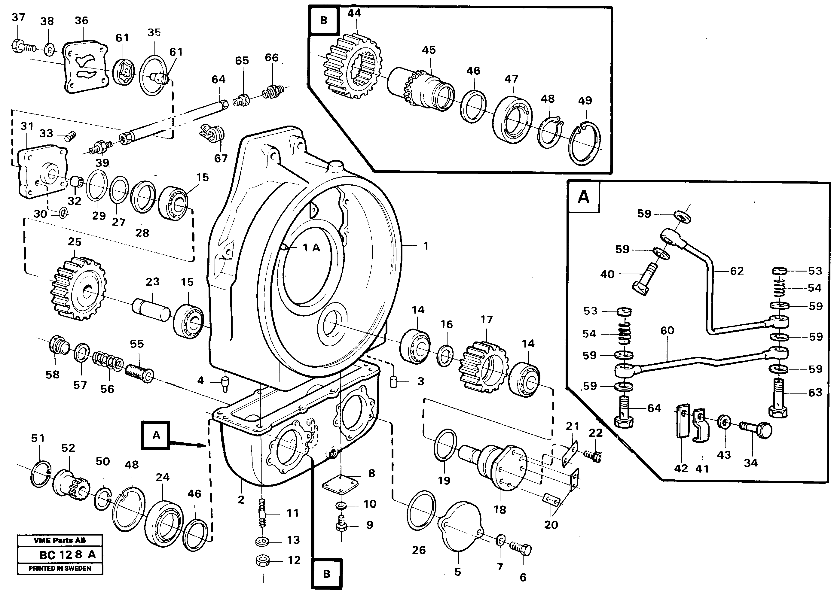 Схема запчастей Volvo A25C - 98981 Pump drive A25C VOLVO BM VOLVO BM A25C SER NO - 10256/ - 60911