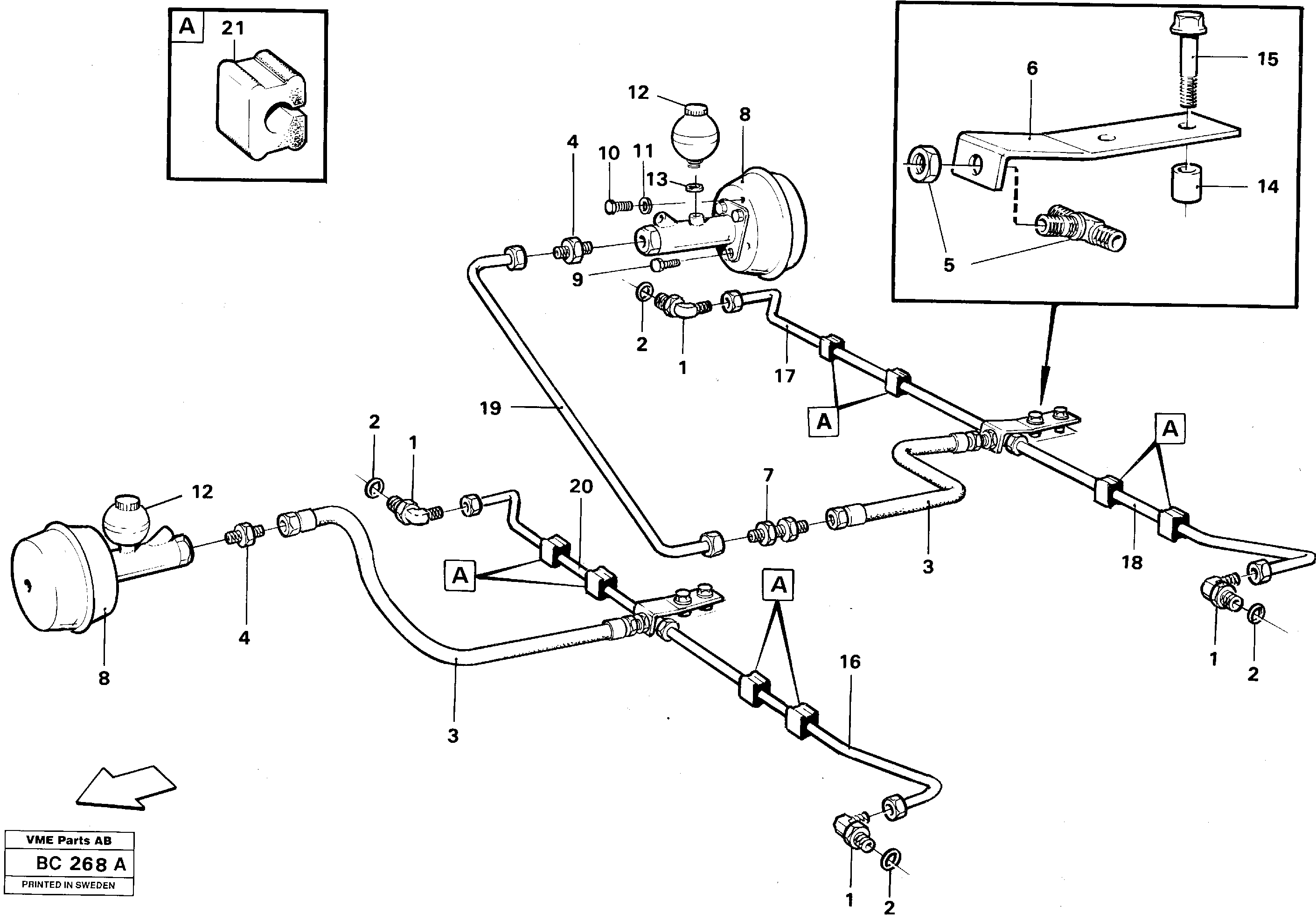 Схема запчастей Volvo A25C - 26602 Hydraulic brake system trailer 6 X 6 A25C VOLVO BM VOLVO BM A25C SER NO - 10256/ - 60911