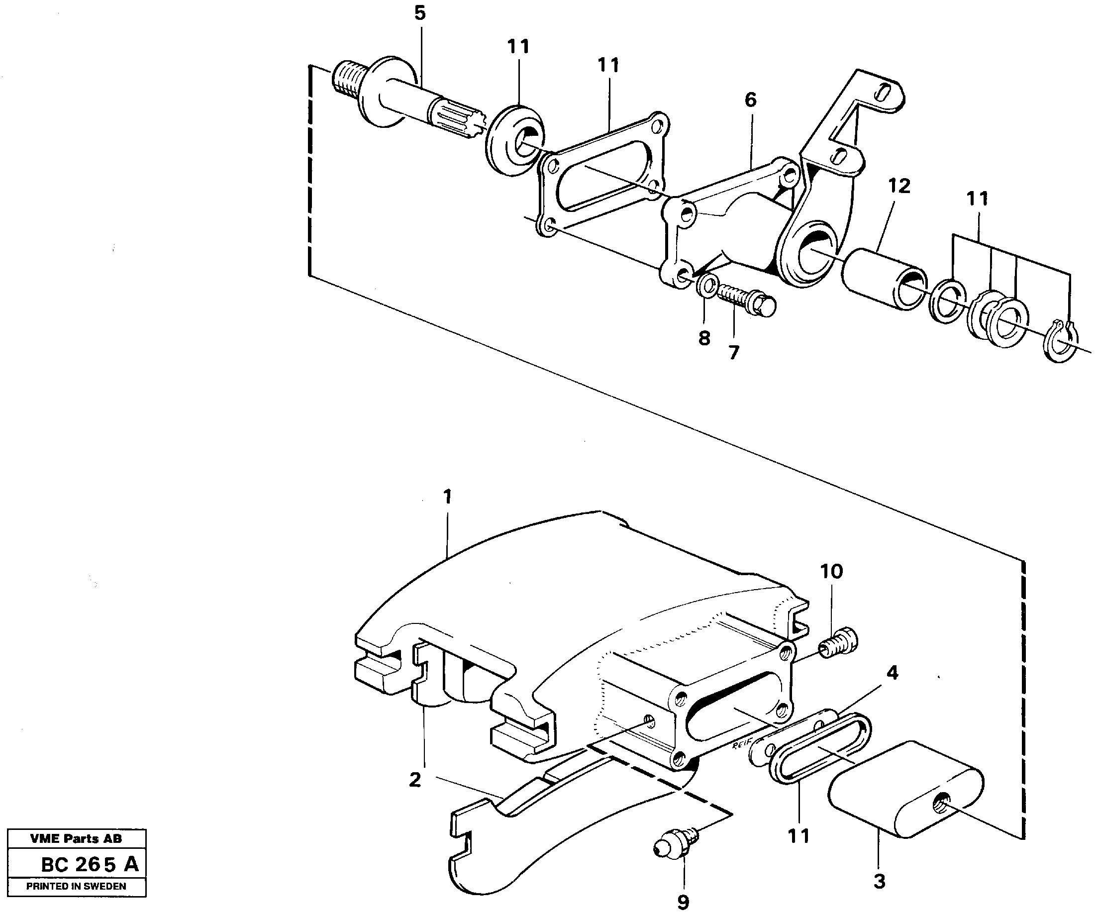 Схема запчастей Volvo A25C - 10574 Parking brake 6 X 6 A25C VOLVO BM VOLVO BM A25C SER NO - 10256/ - 60911