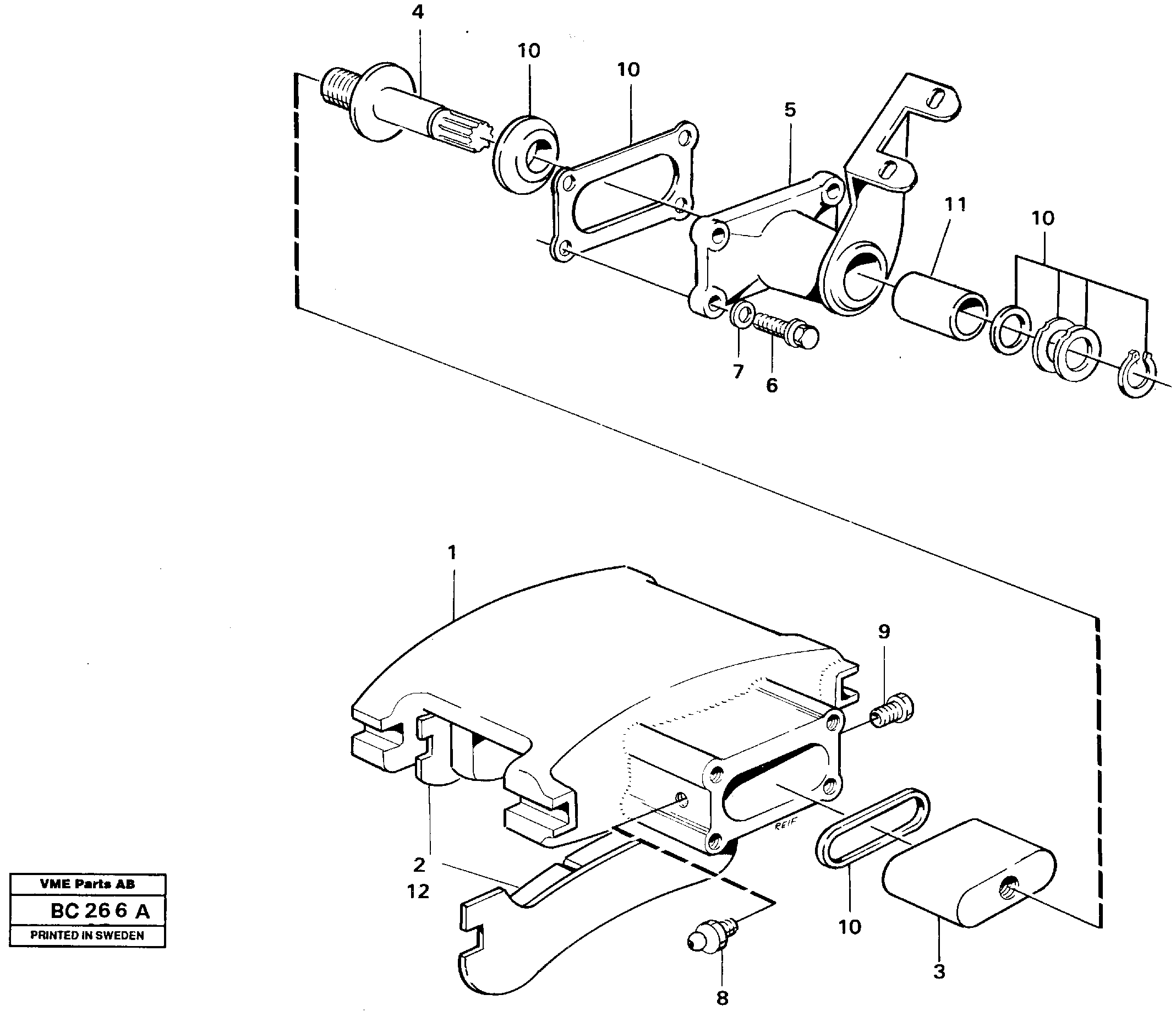 Схема запчастей Volvo A25C - 10575 Parking brake 4 X 4 A25C VOLVO BM VOLVO BM A25C SER NO - 10256/ - 60911