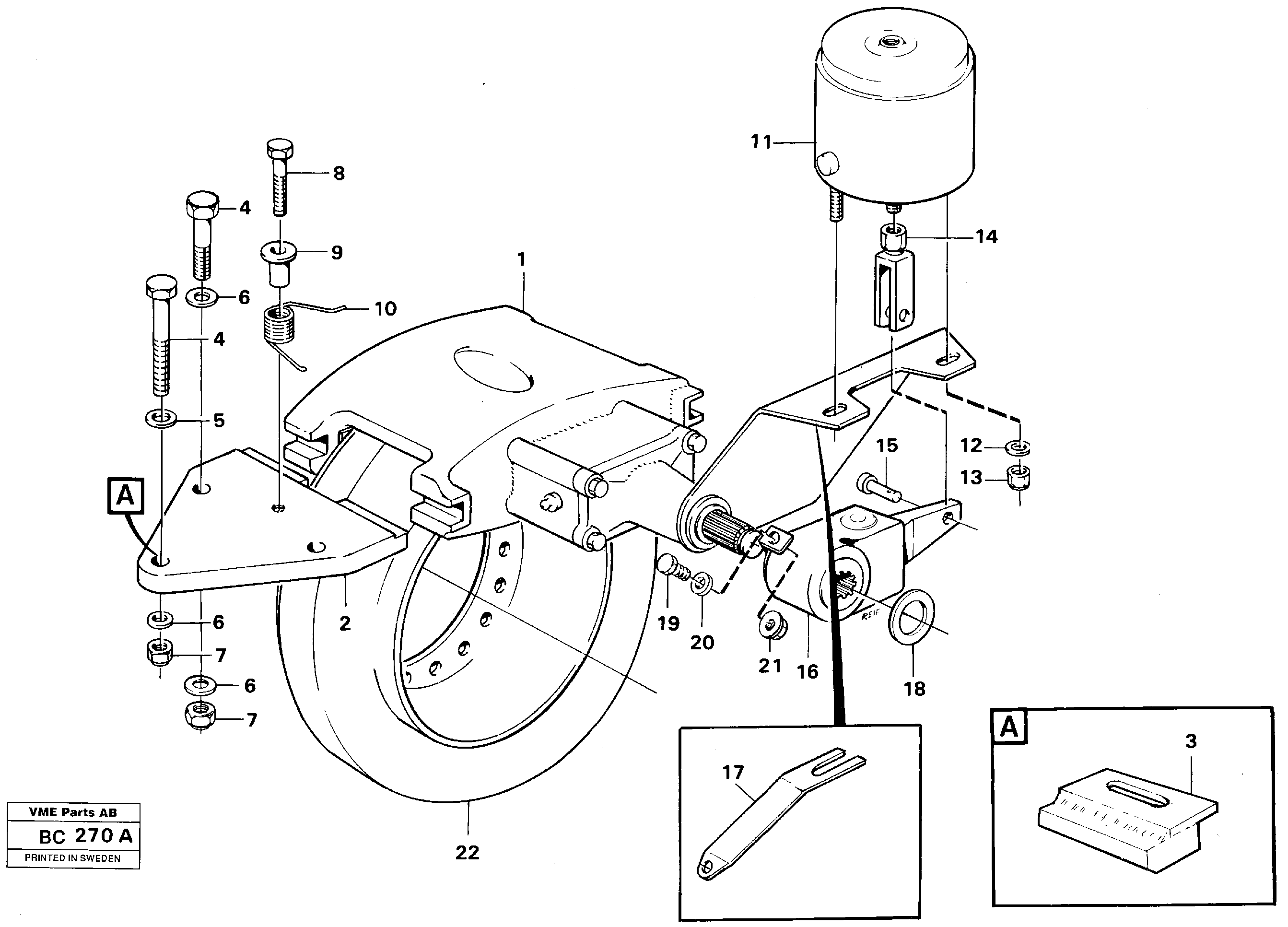 Схема запчастей Volvo A25C - 86522 Universaljoint brake A25C VOLVO BM VOLVO BM A25C SER NO - 10256/ - 60911