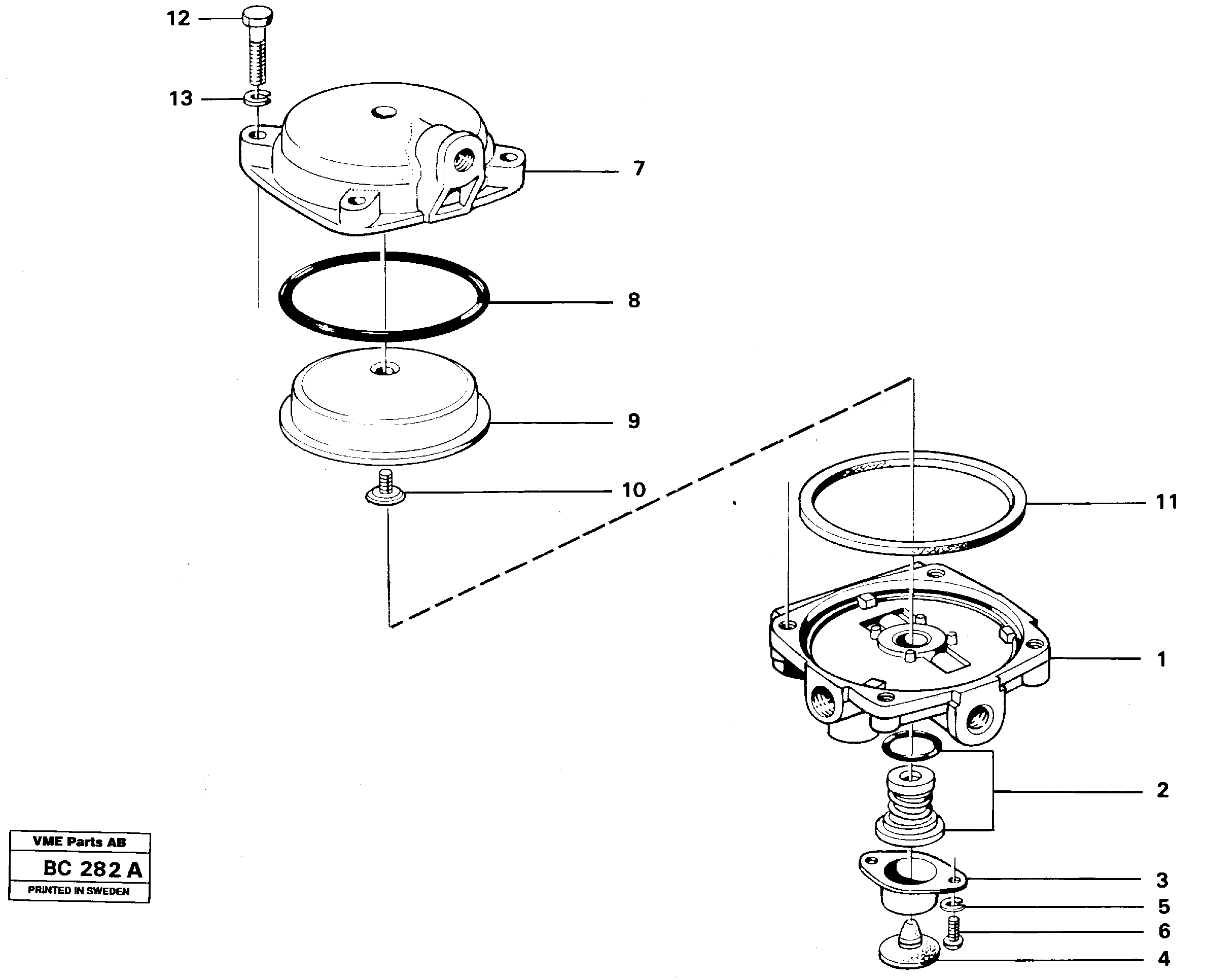 Схема запчастей Volvo A25C - 15226 Relay valve A25C VOLVO BM VOLVO BM A25C SER NO - 10256/ - 60911
