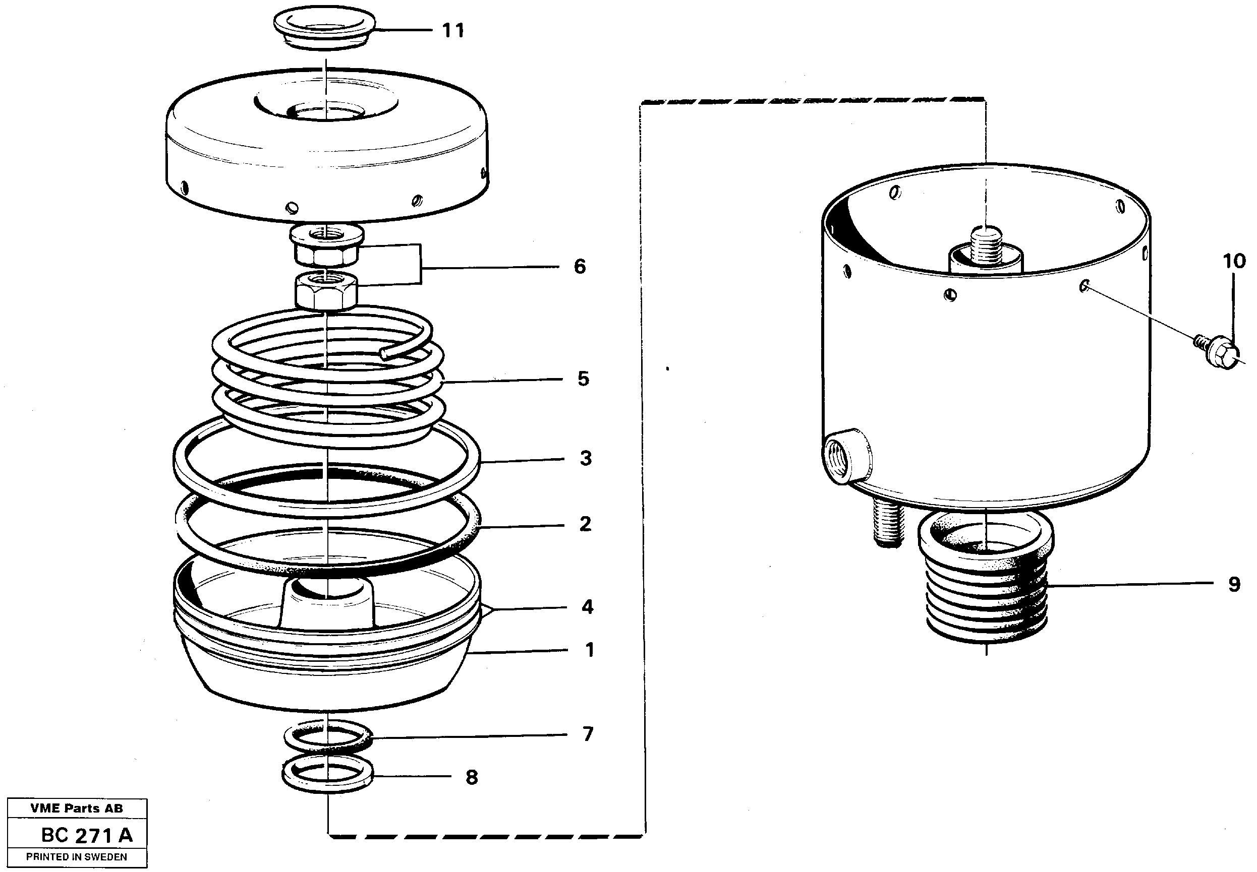Схема запчастей Volvo A25C - 15227 Brake cylinder A25C VOLVO BM VOLVO BM A25C SER NO - 10256/ - 60911