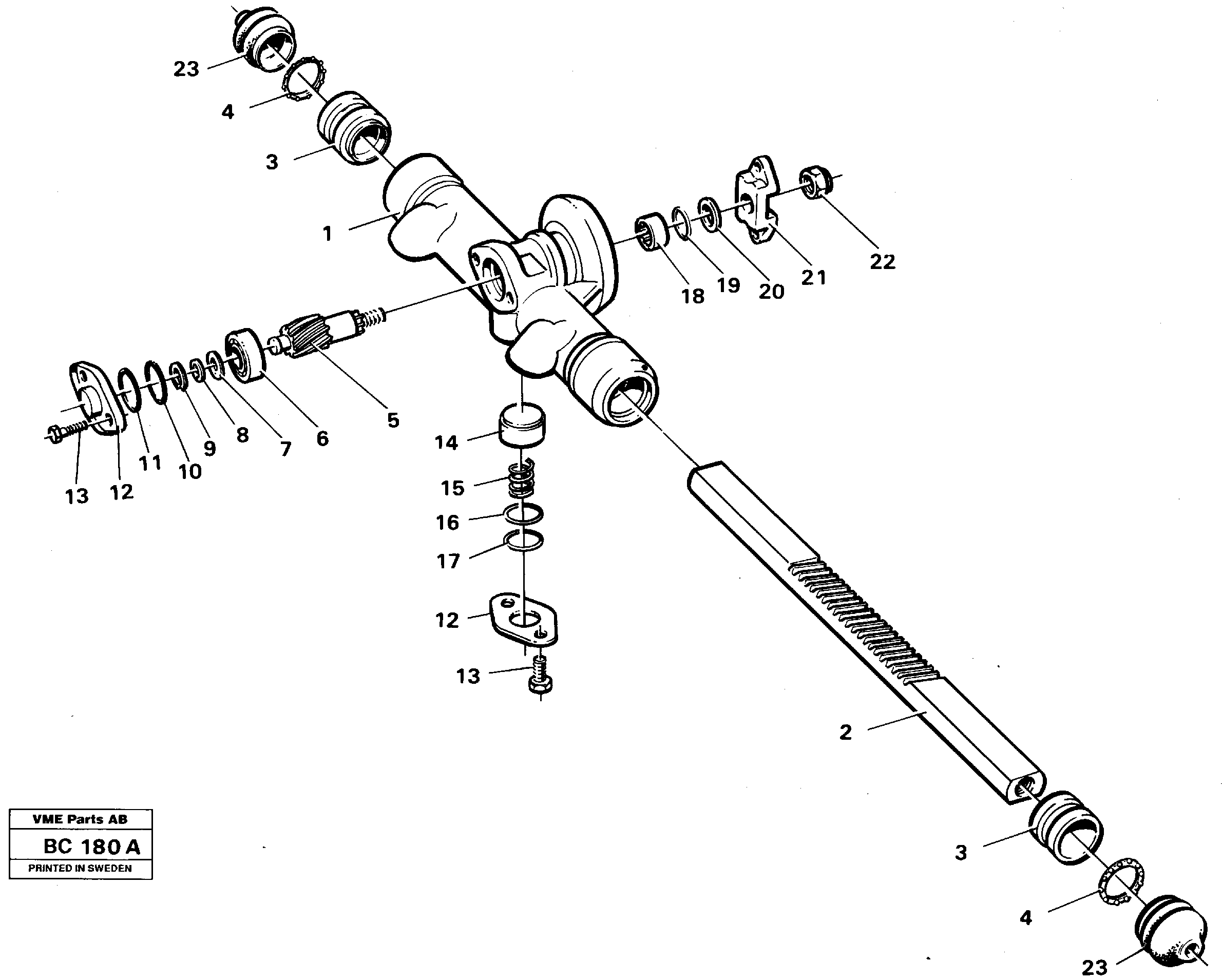 Схема запчастей Volvo A25C - 15234 Rack gear A25C VOLVO BM VOLVO BM A25C SER NO - 10256/ - 60911