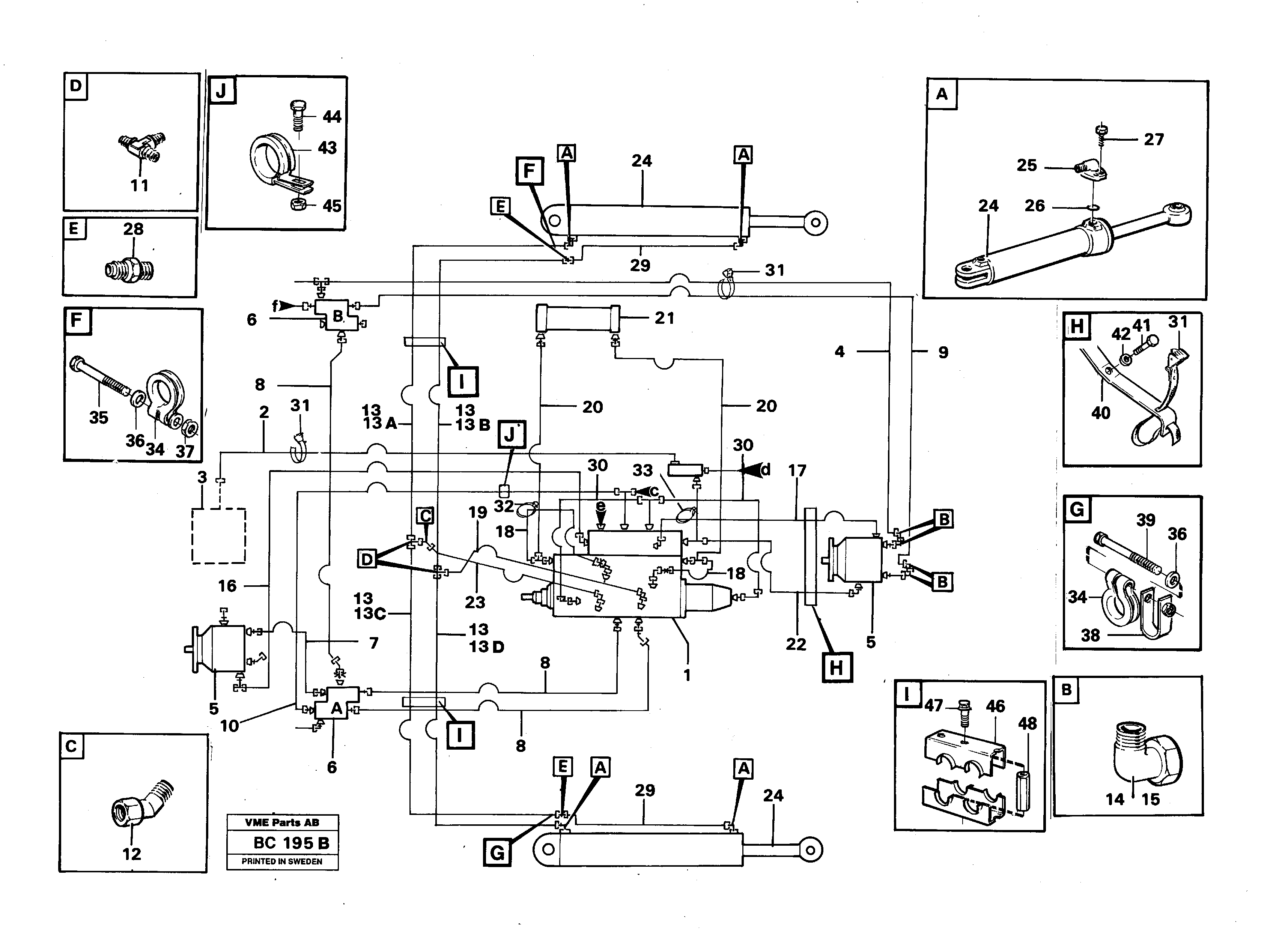 Схема запчастей Volvo A25C - 86029 Steering system, pipes and hoses A25C VOLVO BM VOLVO BM A25C SER NO - 10256/ - 60911