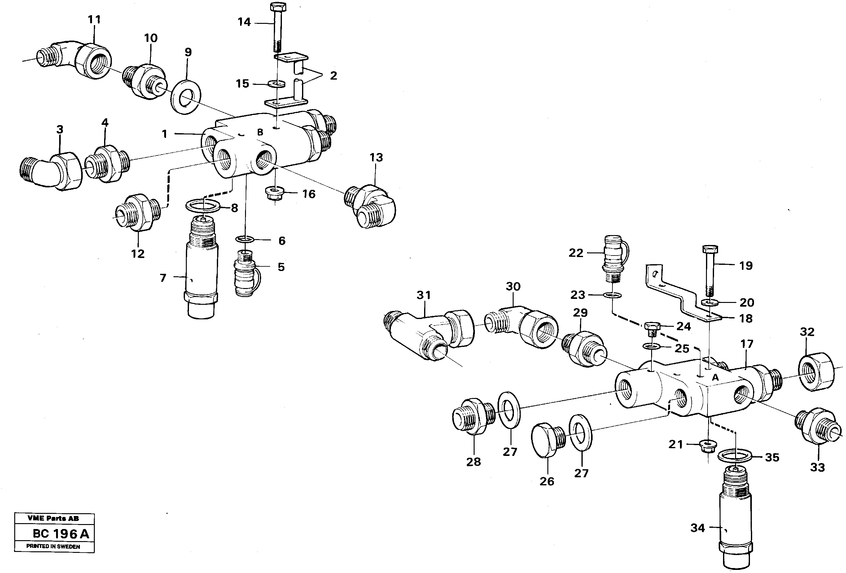 Схема запчастей Volvo A25C - 92521 Check valve with fitting parts A25C VOLVO BM VOLVO BM A25C SER NO - 10256/ - 60911