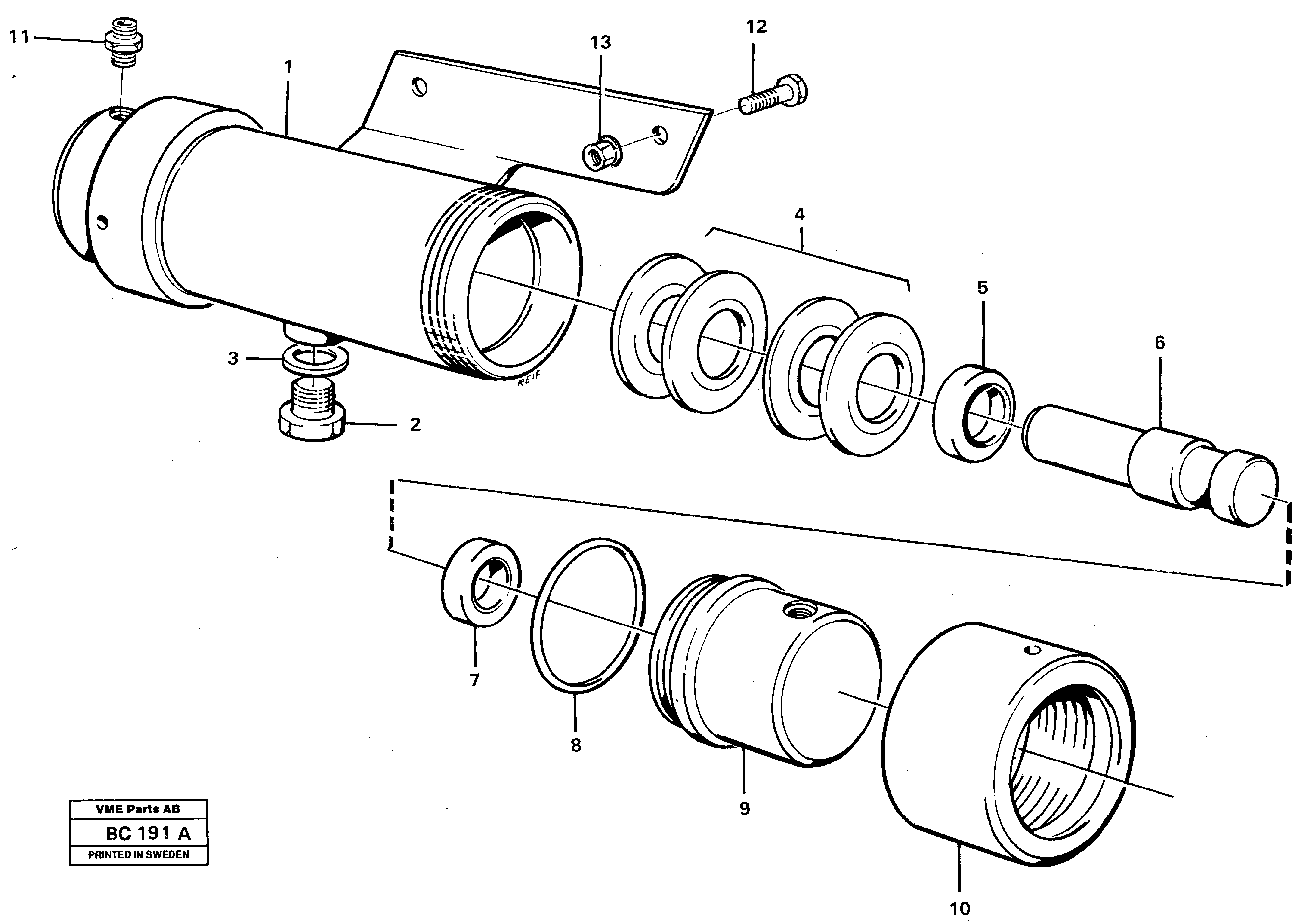 Схема запчастей Volvo A25C - 88088 Damping cylinder with fitting parts A25C VOLVO BM VOLVO BM A25C SER NO - 10256/ - 60911