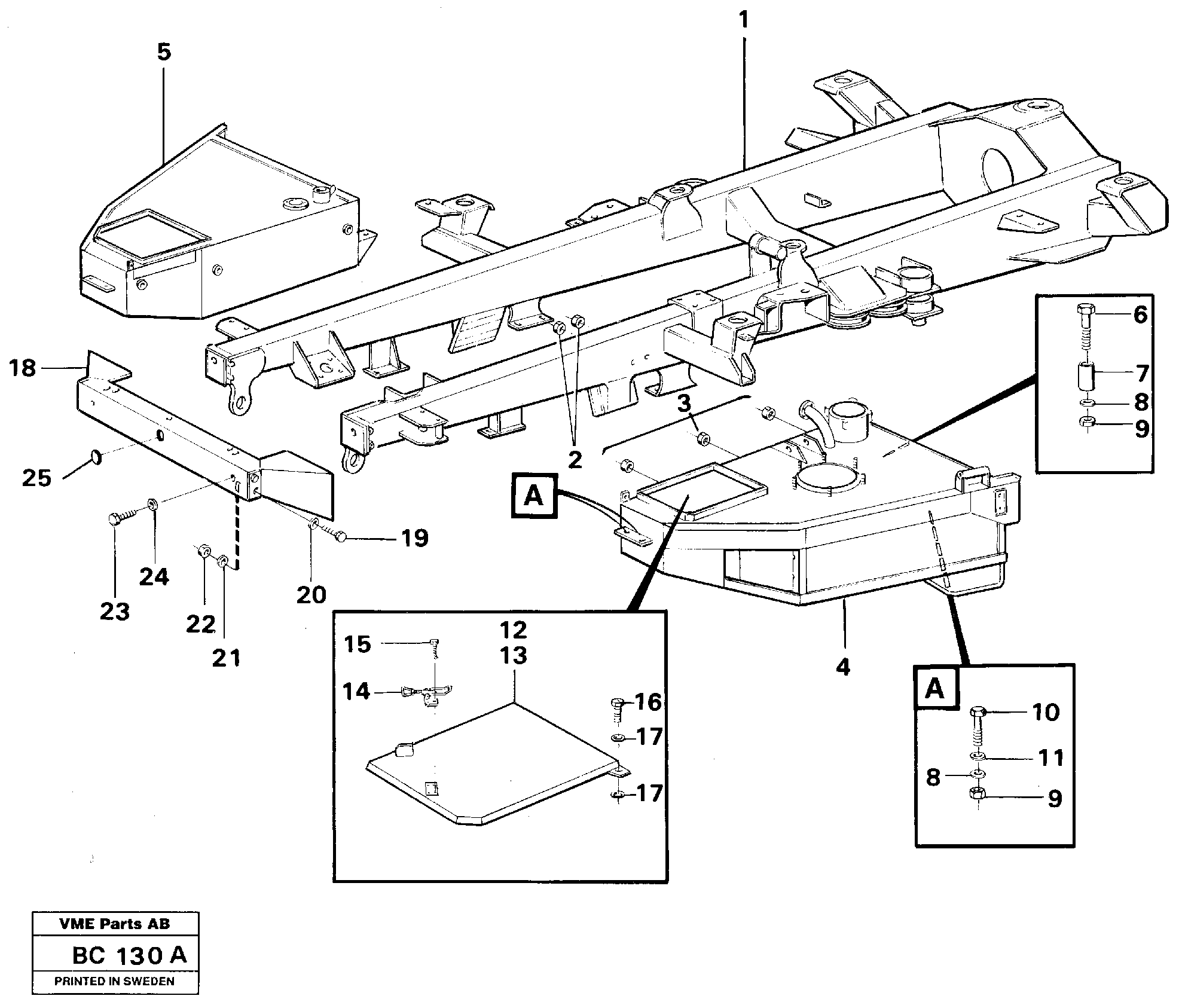 Схема запчастей Volvo A25C - 26614 Front frame Assembly A25C VOLVO BM VOLVO BM A25C SER NO - 10256/ - 60911
