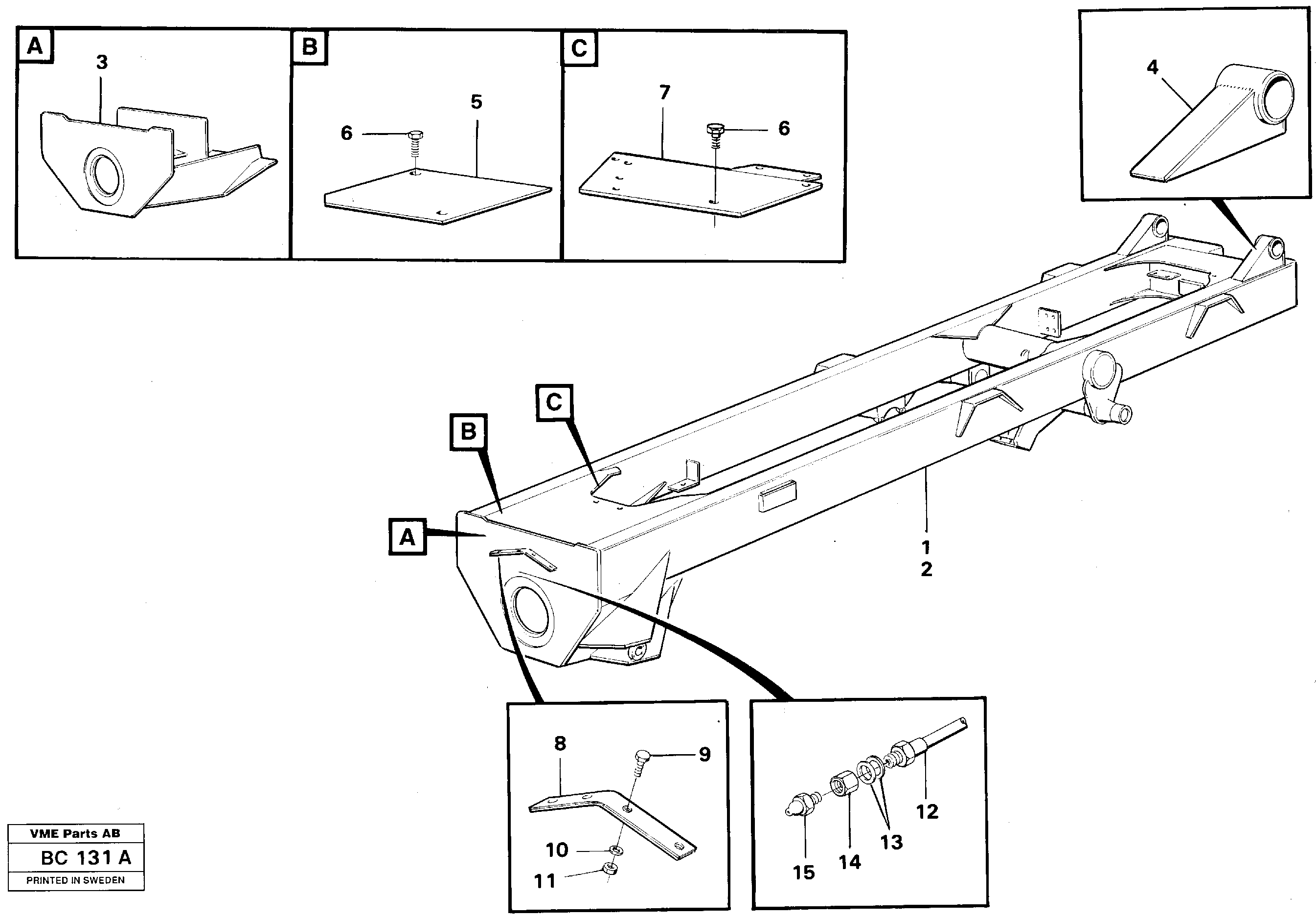 Схема запчастей Volvo A25C - 65349 Rear frame Assembly A25C VOLVO BM VOLVO BM A25C SER NO - 10256/ - 60911