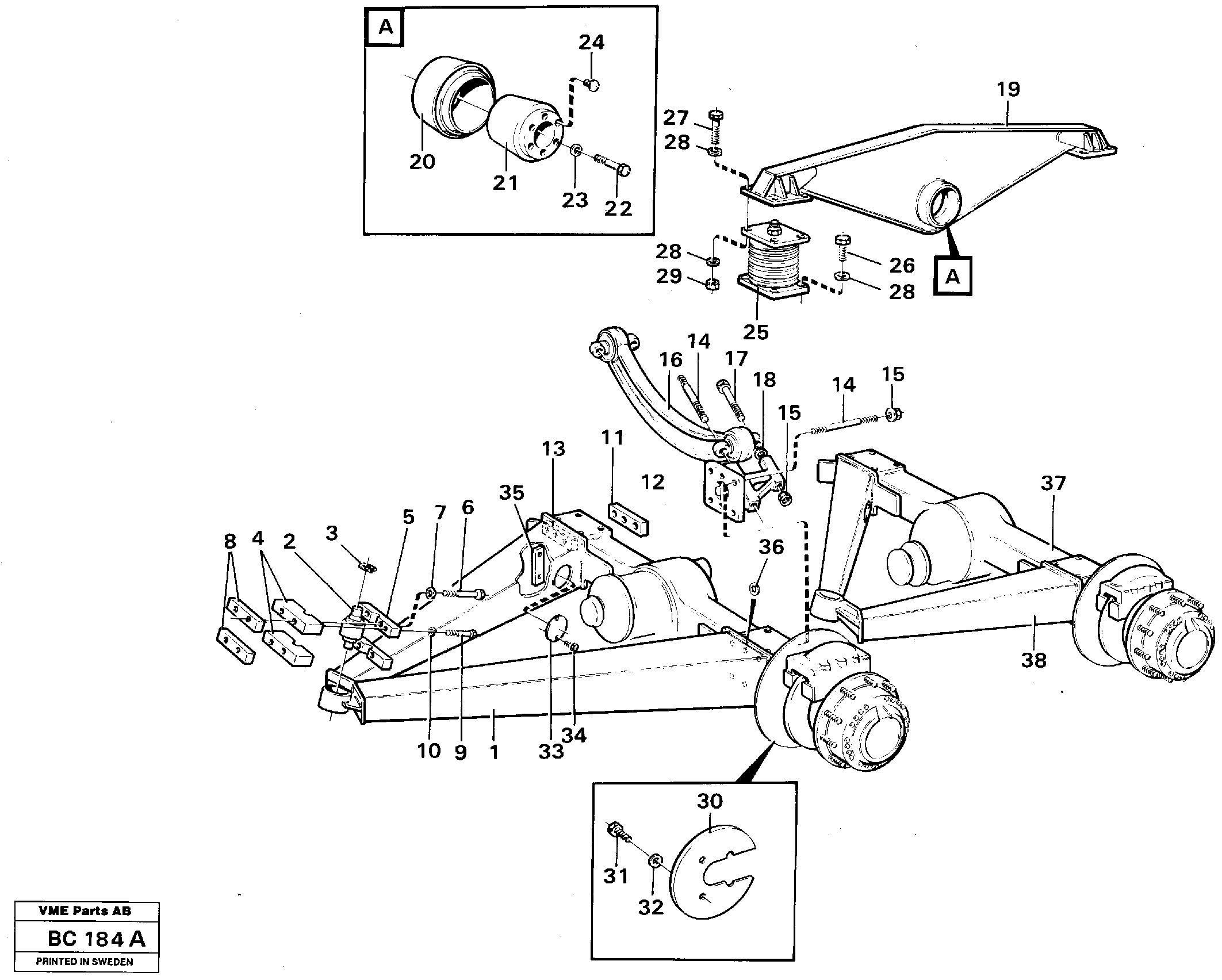 Схема запчастей Volvo A25C - 66381 Bogie mounting block Front A25C VOLVO BM VOLVO BM A25C SER NO - 10256/ - 60911