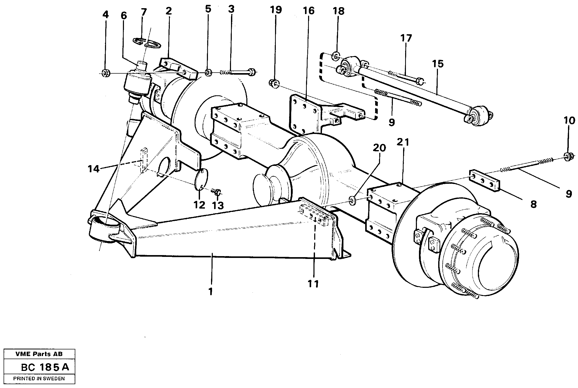 Схема запчастей Volvo A25C - 66382 Bogie mounting block rear A25C VOLVO BM VOLVO BM A25C SER NO - 10256/ - 60911