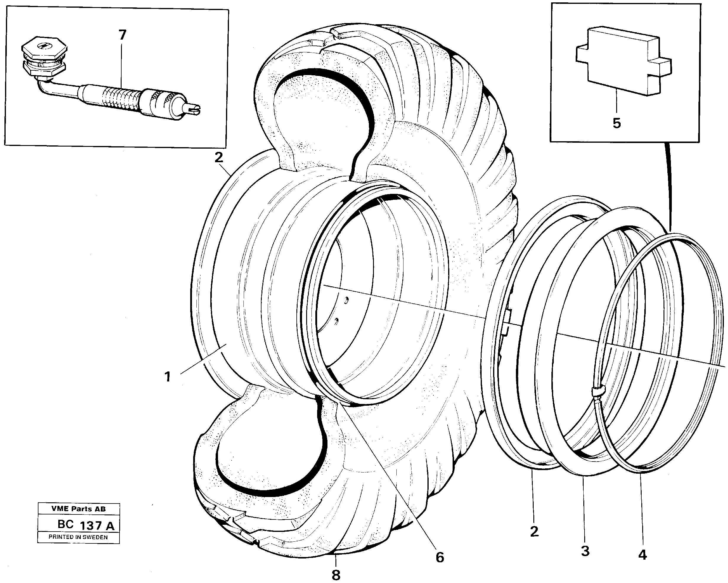 Схема запчастей Volvo A25C - 103391 Wheel 23,5/25; 29,5/25 A25C VOLVO BM VOLVO BM A25C SER NO - 10256/ - 60911