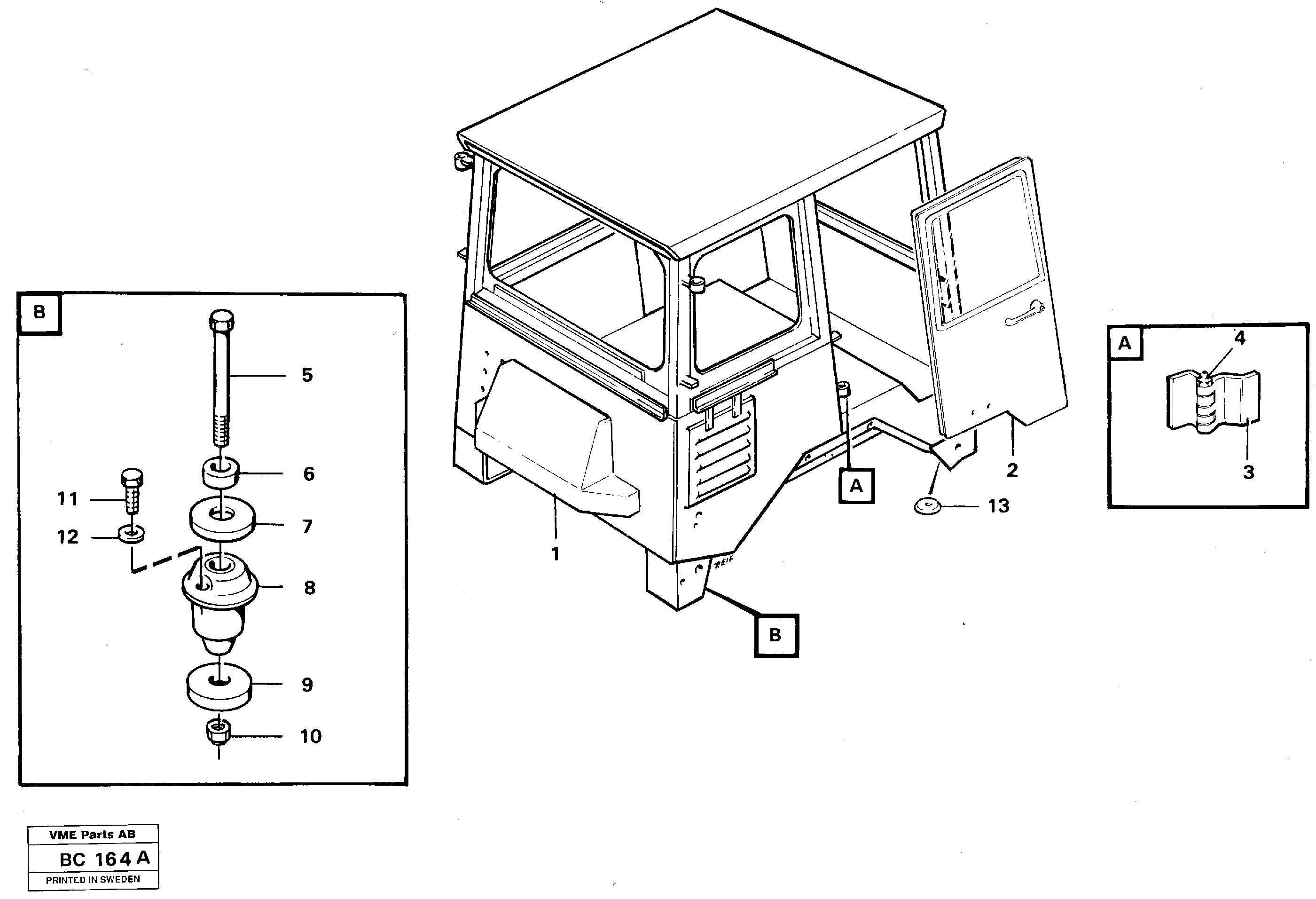 Схема запчастей Volvo A25C - 38982 Cab A25C VOLVO BM VOLVO BM A25C SER NO - 10256/ - 60911