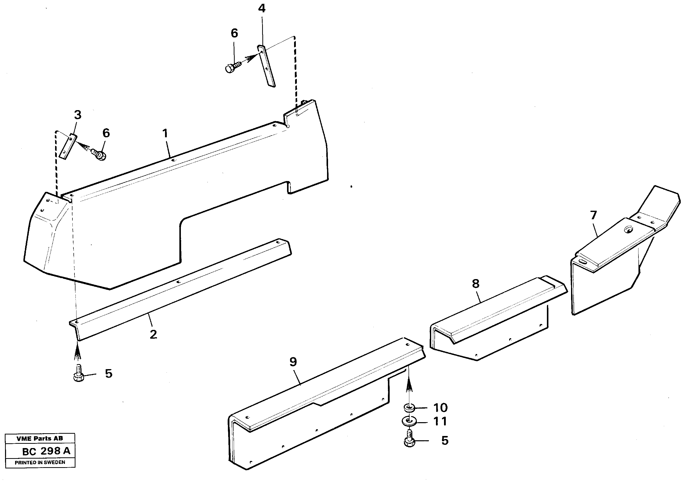 Схема запчастей Volvo A25C - 14689 Wheel-housing plates A25C VOLVO BM VOLVO BM A25C SER NO - 10256/ - 60911