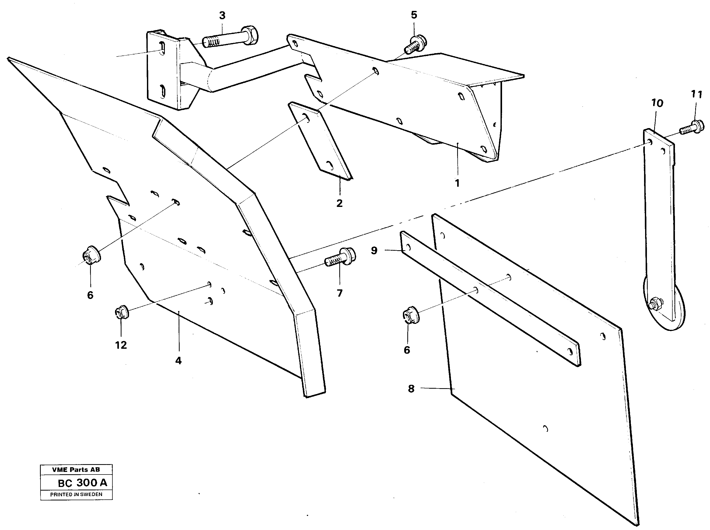 Схема запчастей Volvo A25C - 91024 Rear mudguadrs 2,5 M A25C VOLVO BM VOLVO BM A25C SER NO - 10256/ - 60911