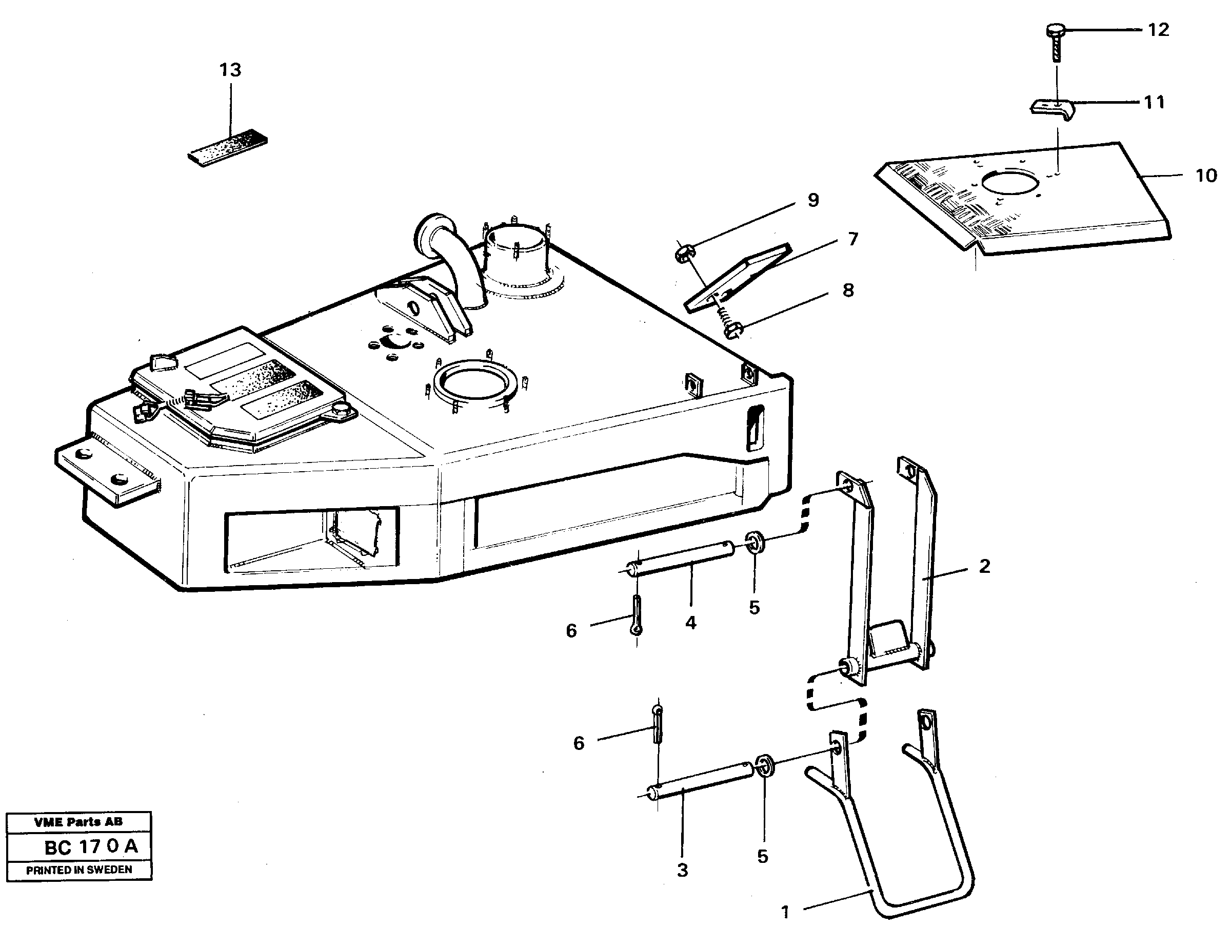 Схема запчастей Volvo A25C - 25521 Foot step A25C VOLVO BM VOLVO BM A25C SER NO - 10256/ - 60911