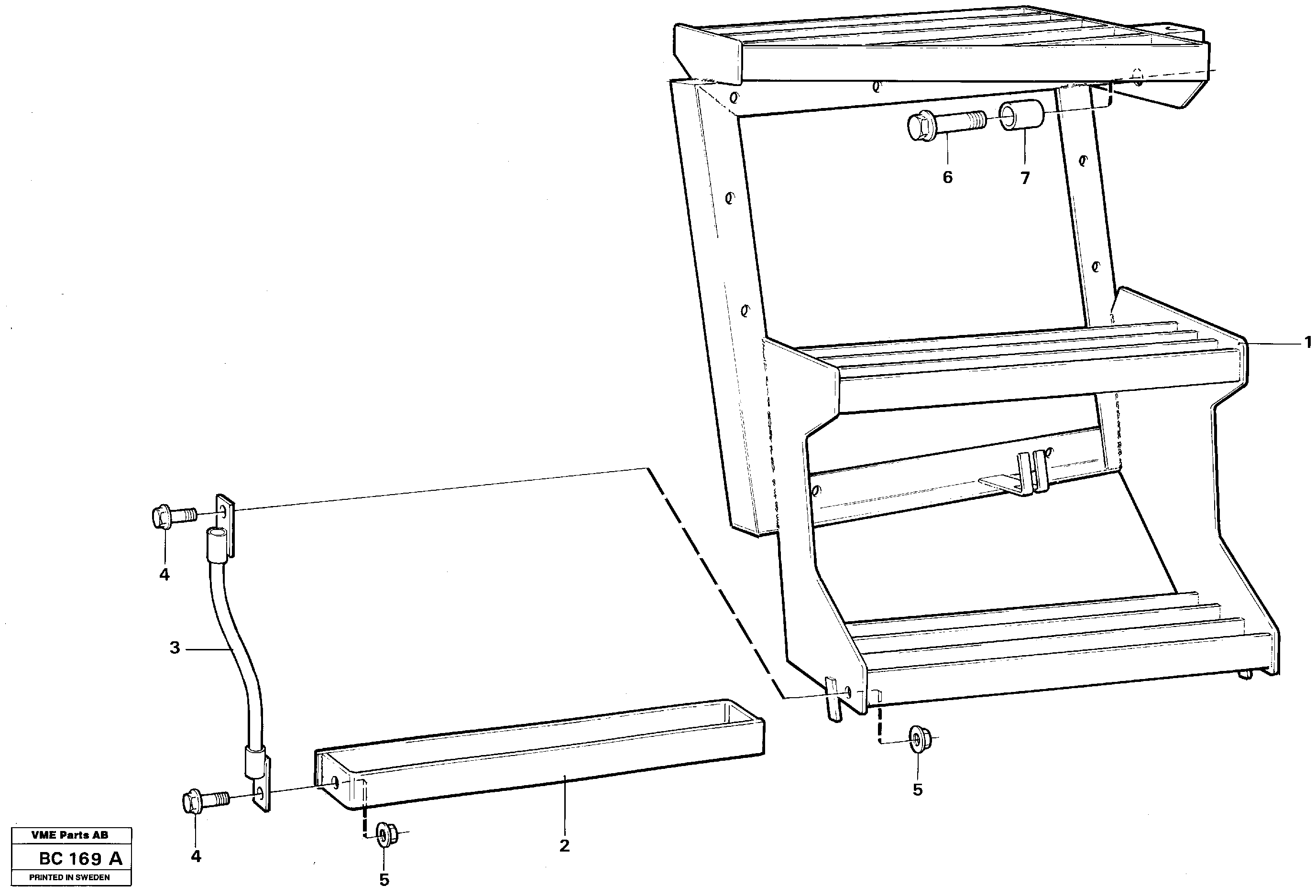 Схема запчастей Volvo A25C - 85016 Foot step A25C VOLVO BM VOLVO BM A25C SER NO - 10256/ - 60911