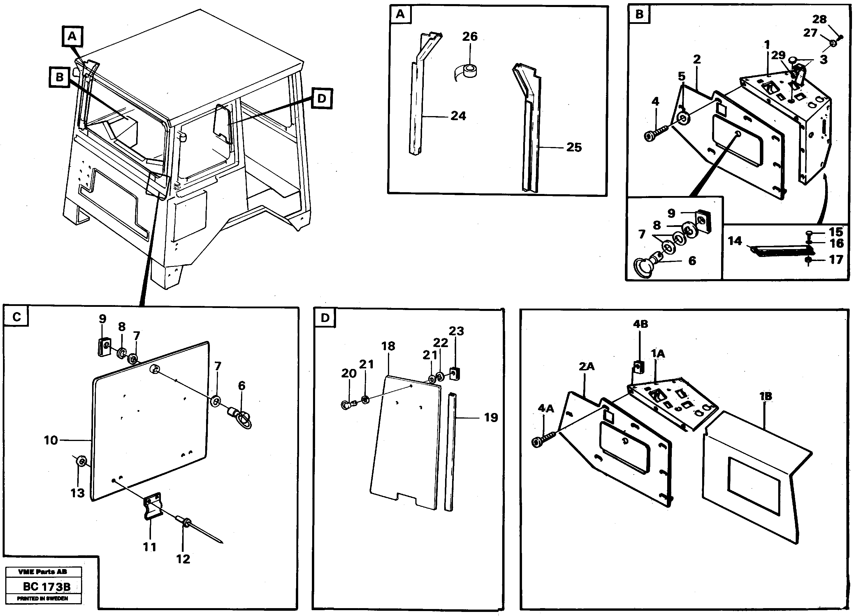 Схема запчастей Volvo A25C - 25524 Cover plates and doors A25C VOLVO BM VOLVO BM A25C SER NO - 10256/ - 60911