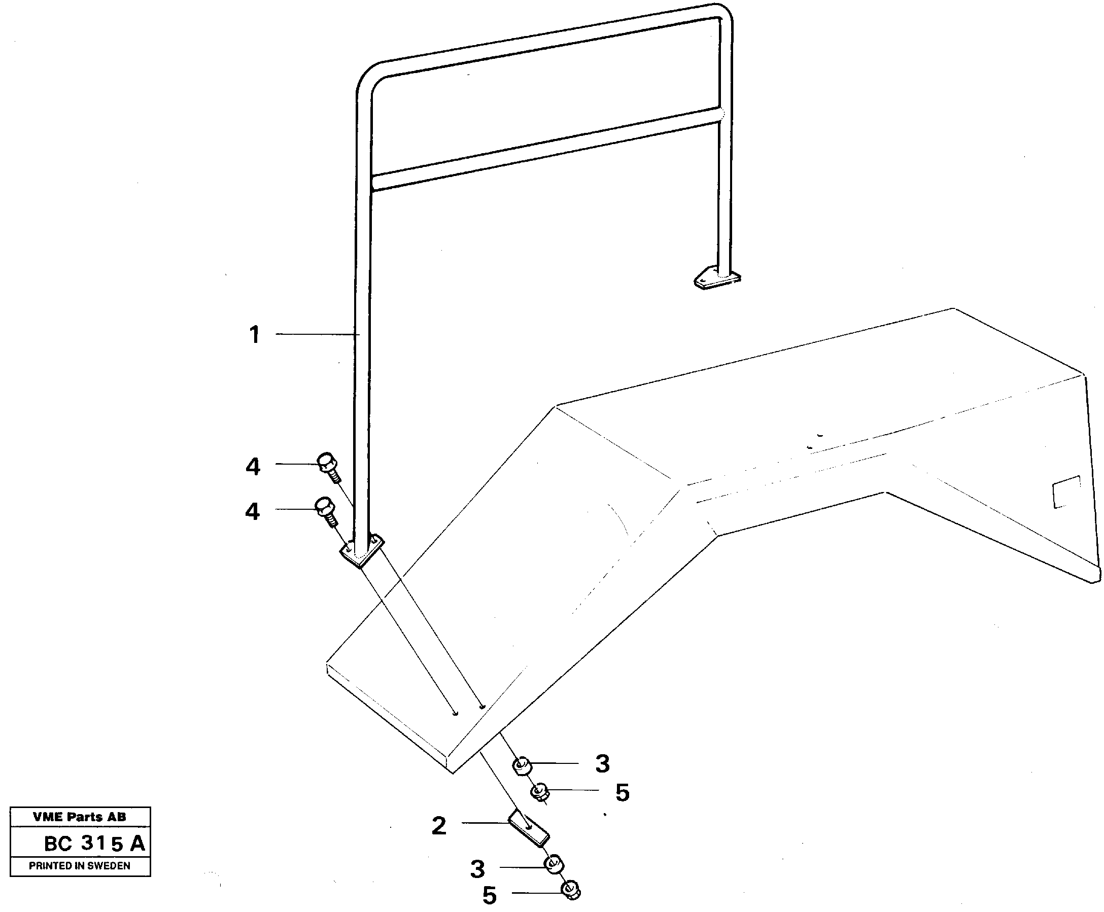 Схема запчастей Volvo A25C - 14694 Hand rail Std Usa A25C VOLVO BM VOLVO BM A25C SER NO - 10256/ - 60911