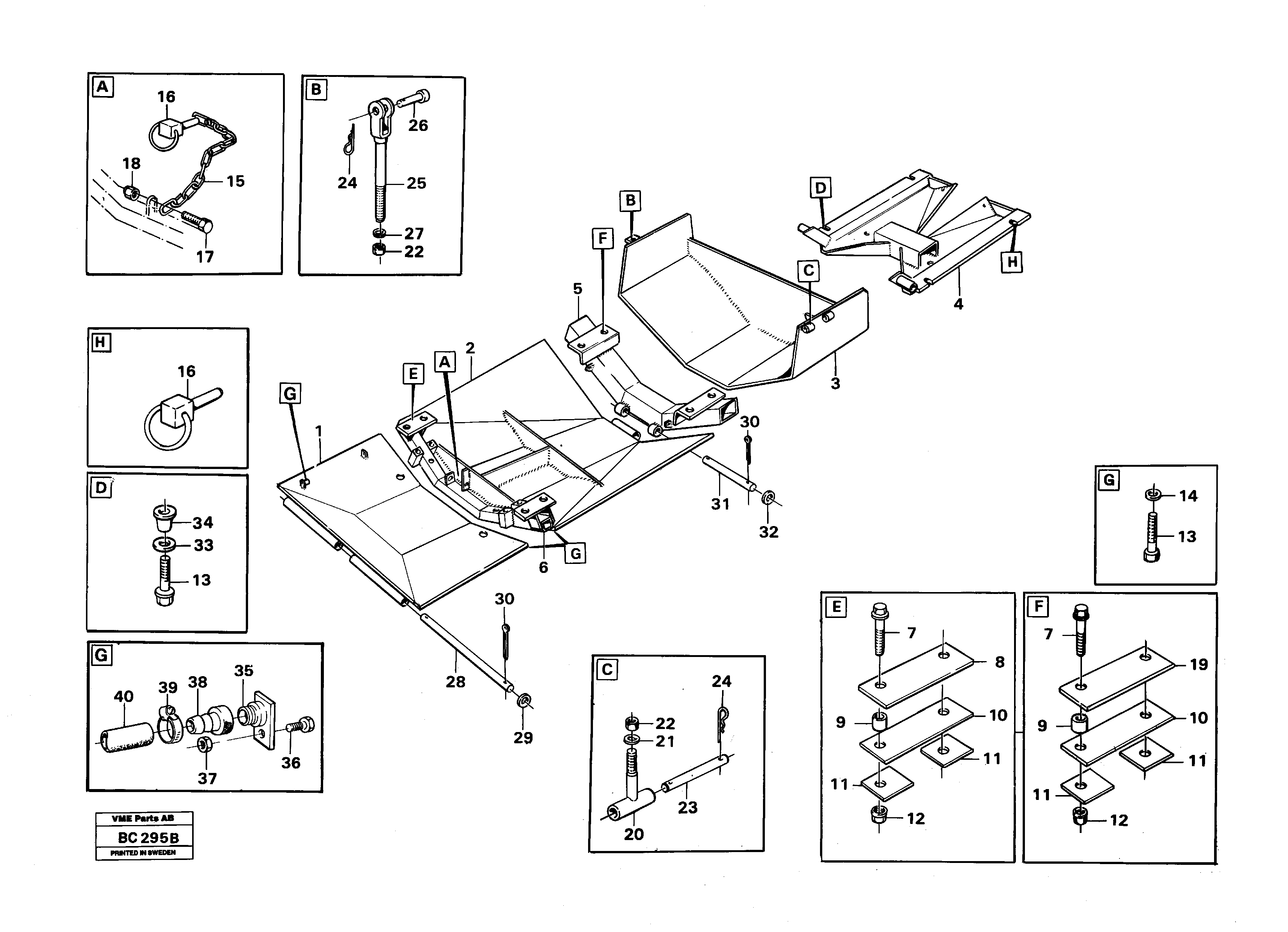 Схема запчастей Volvo A25C - 90505 Protecting plates A25C VOLVO BM VOLVO BM A25C SER NO - 10256/ - 60911