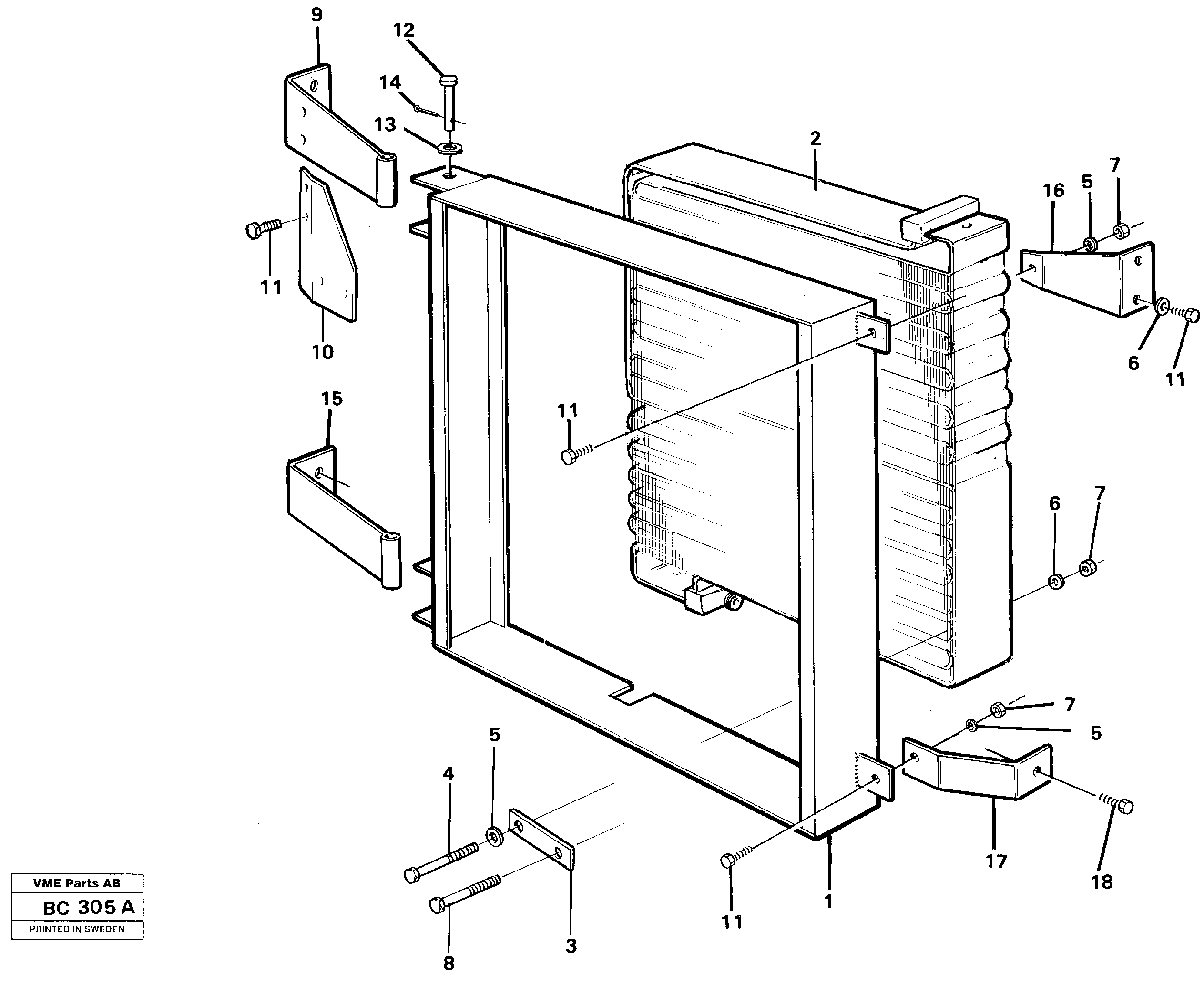 Схема запчастей Volvo A25C - 85939 Air conditioning, condenser fitting A25C VOLVO BM VOLVO BM A25C SER NO - 10256/ - 60911