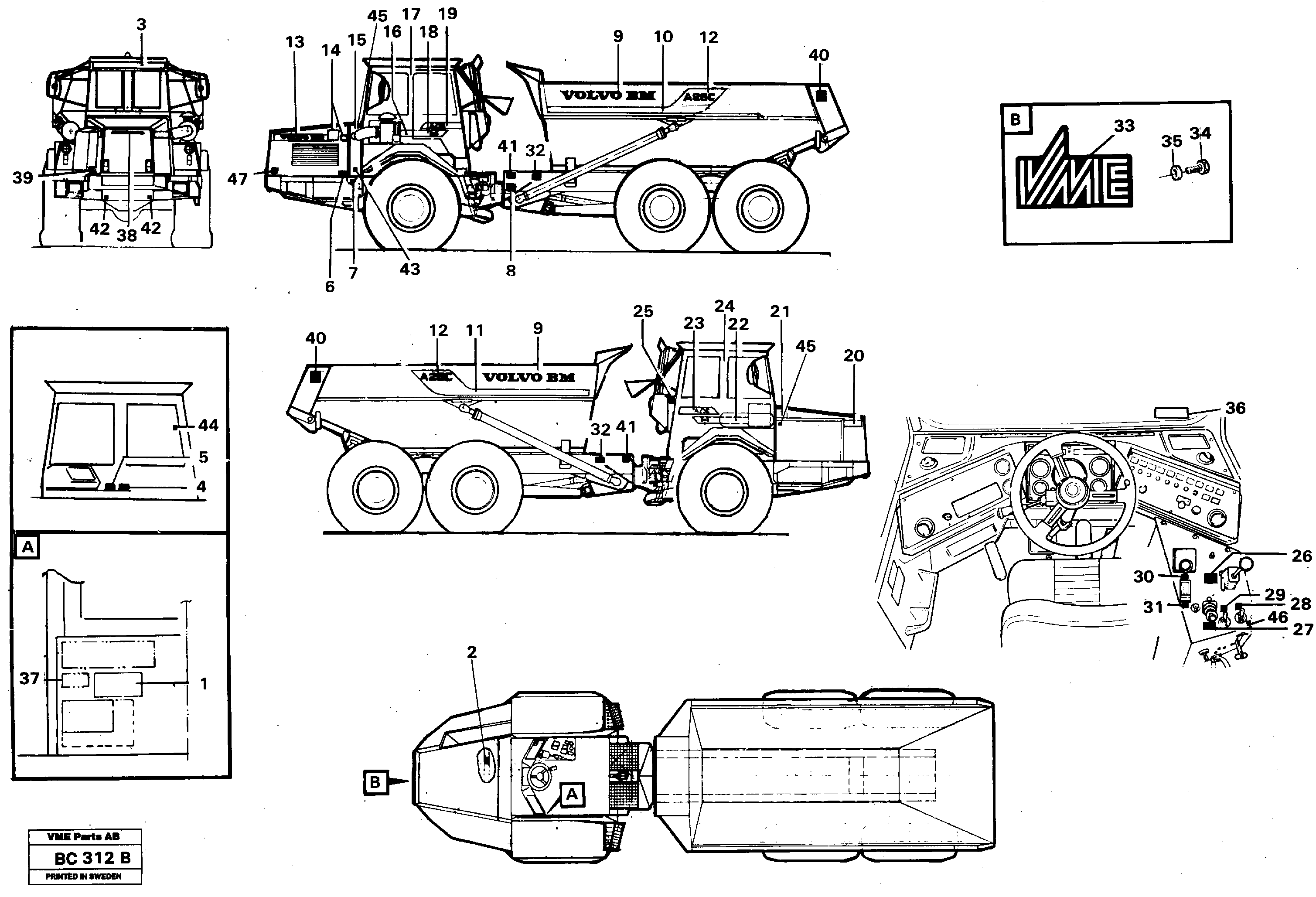 Схема запчастей Volvo A25C - 66640 Decals A25C VOLVO BM VOLVO BM A25C SER NO - 10256/ - 60911