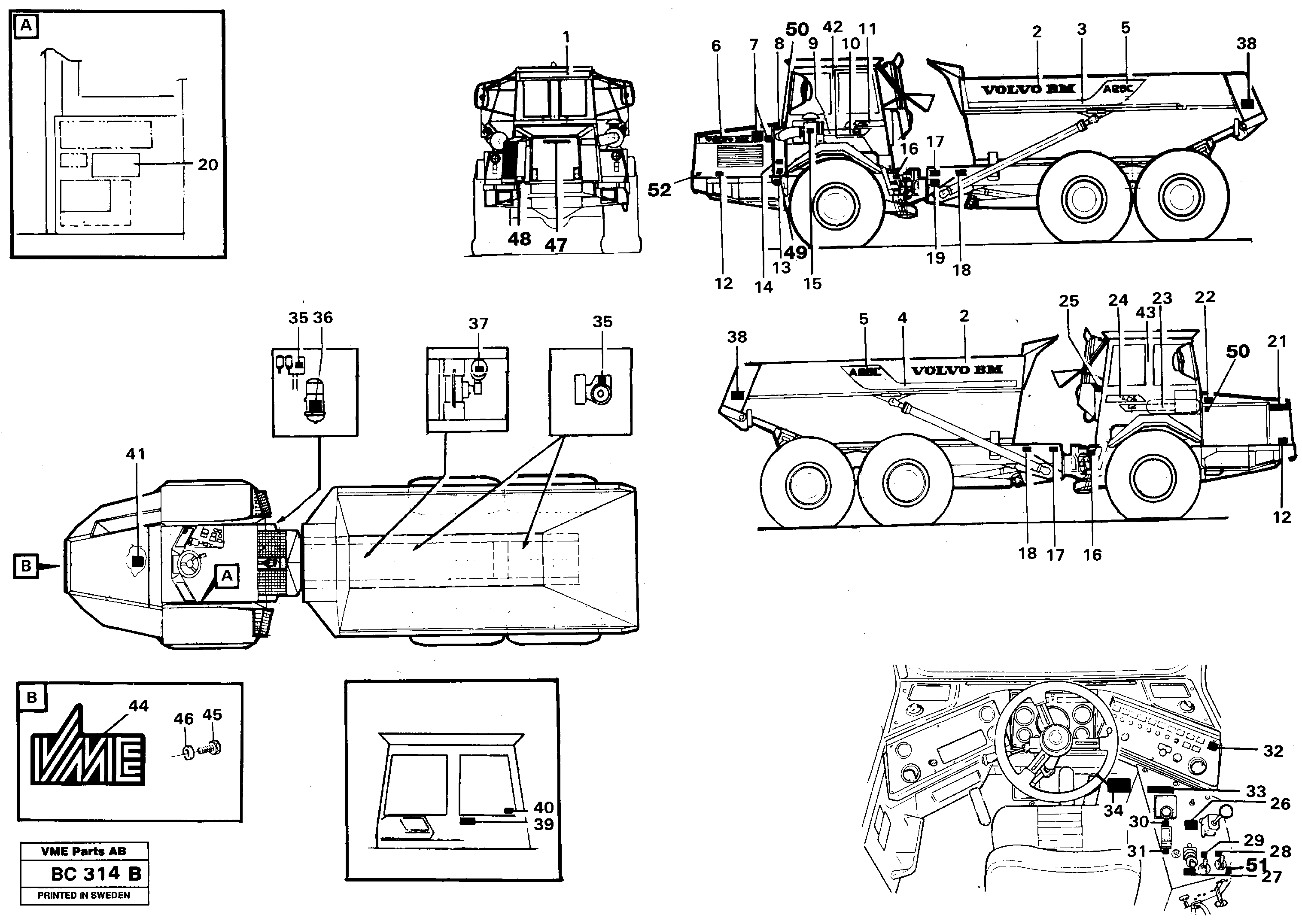 Схема запчастей Volvo A25C - 66642 Decals A25C VOLVO BM VOLVO BM A25C SER NO - 10256/ - 60911