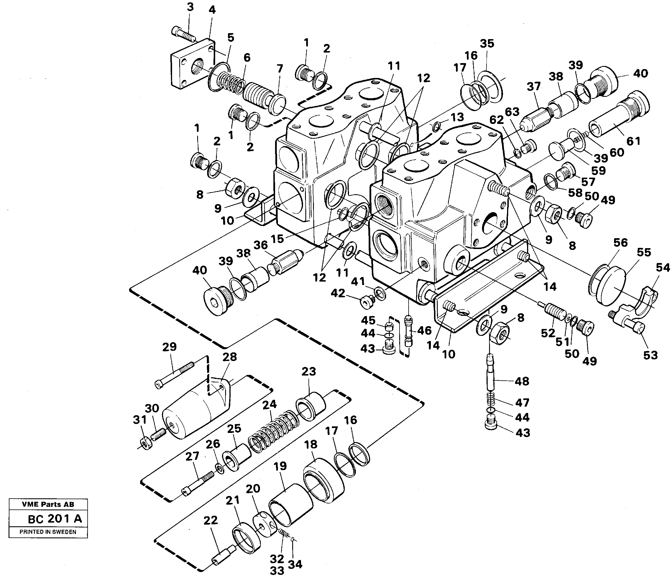 Схема запчастей Volvo A25C - 64429 Tip valve A25C VOLVO BM VOLVO BM A25C SER NO - 10256/ - 60911