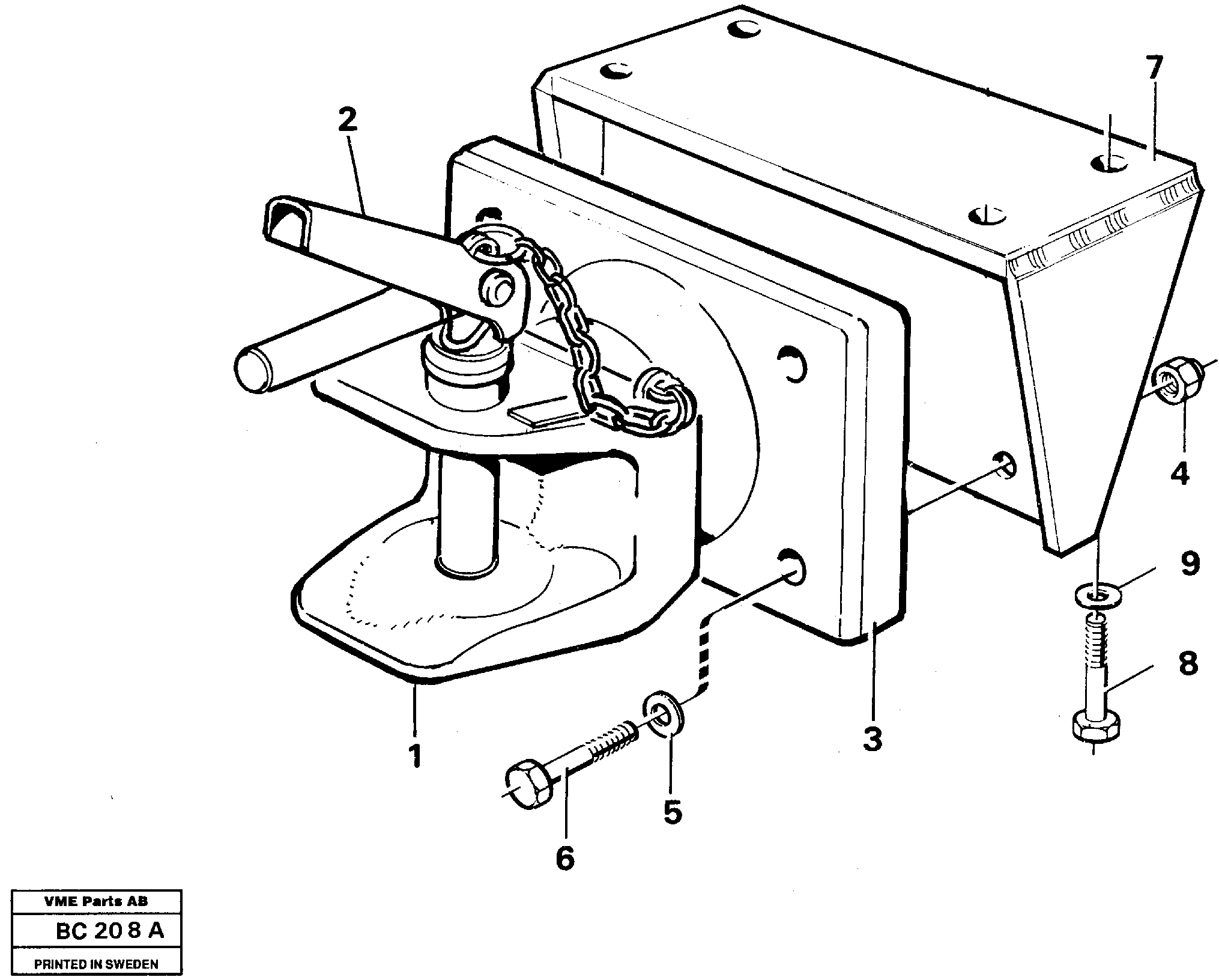 Схема запчастей Volvo A25C - 28554 Towing brace A25C VOLVO BM VOLVO BM A25C SER NO - 10256/ - 60911