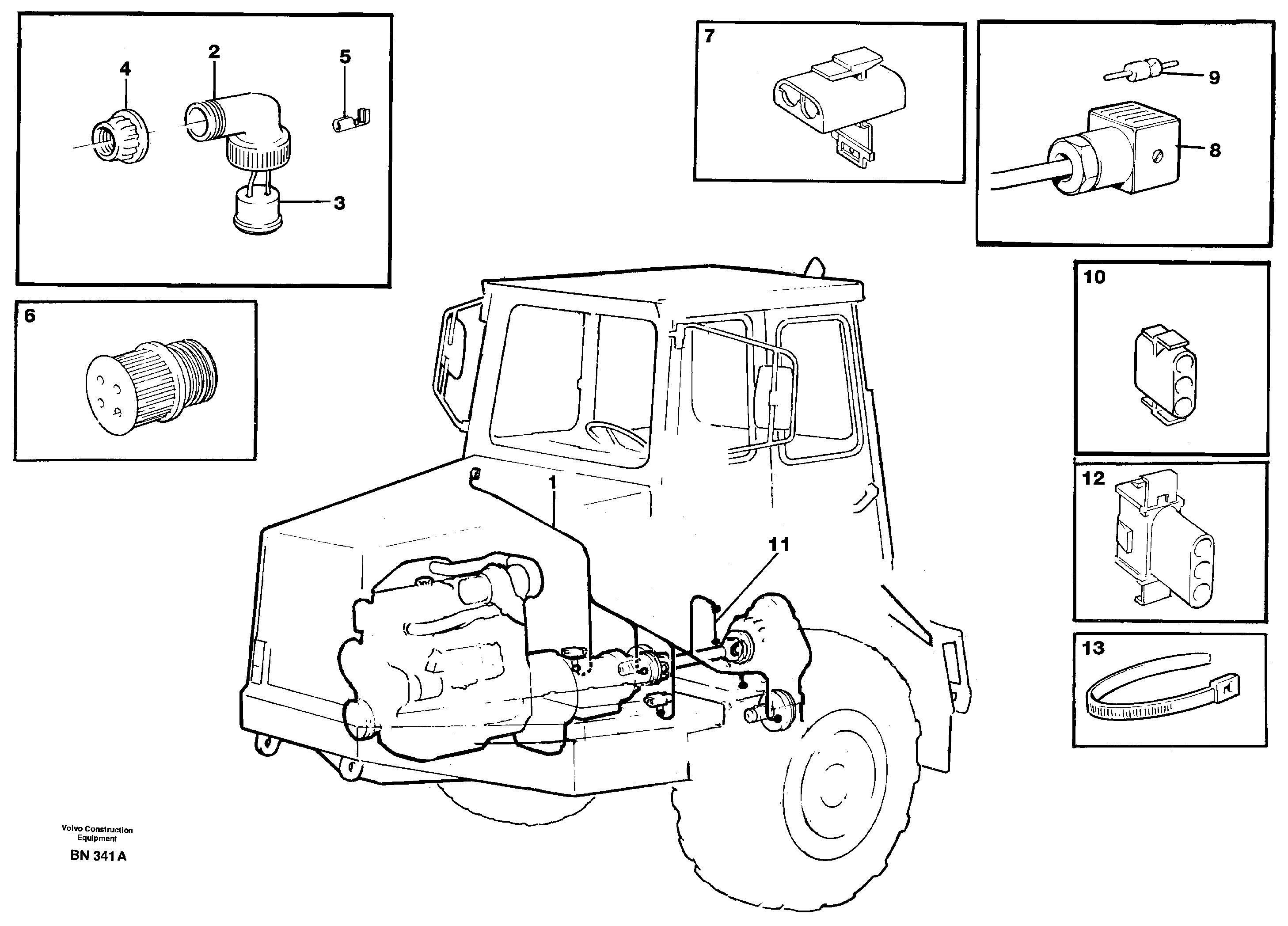 Схема запчастей Volvo A25C - 36379 Cable harnesses, front A25C