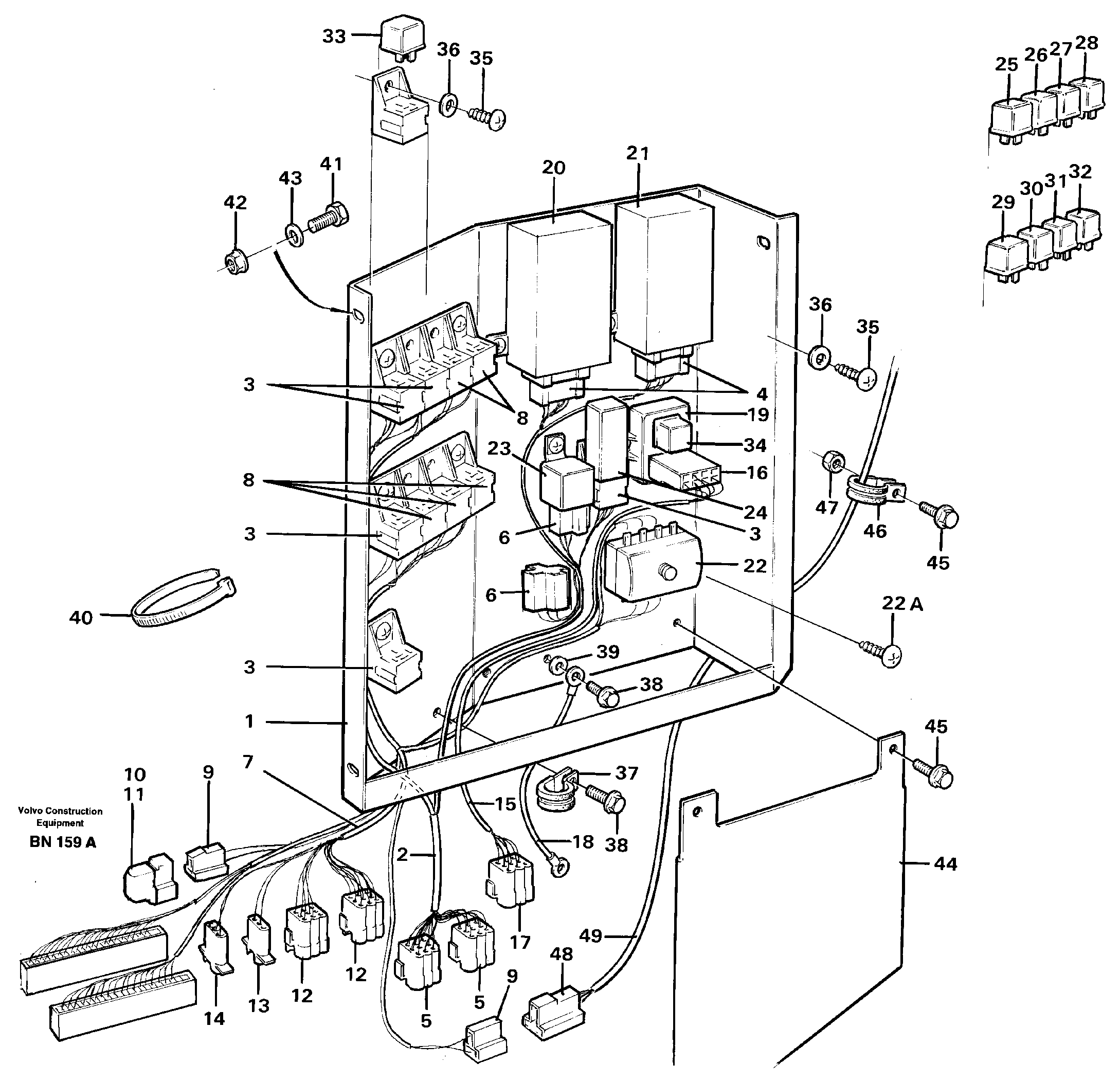 Схема запчастей Volvo A25C - 36384 Distribution box, left A25C