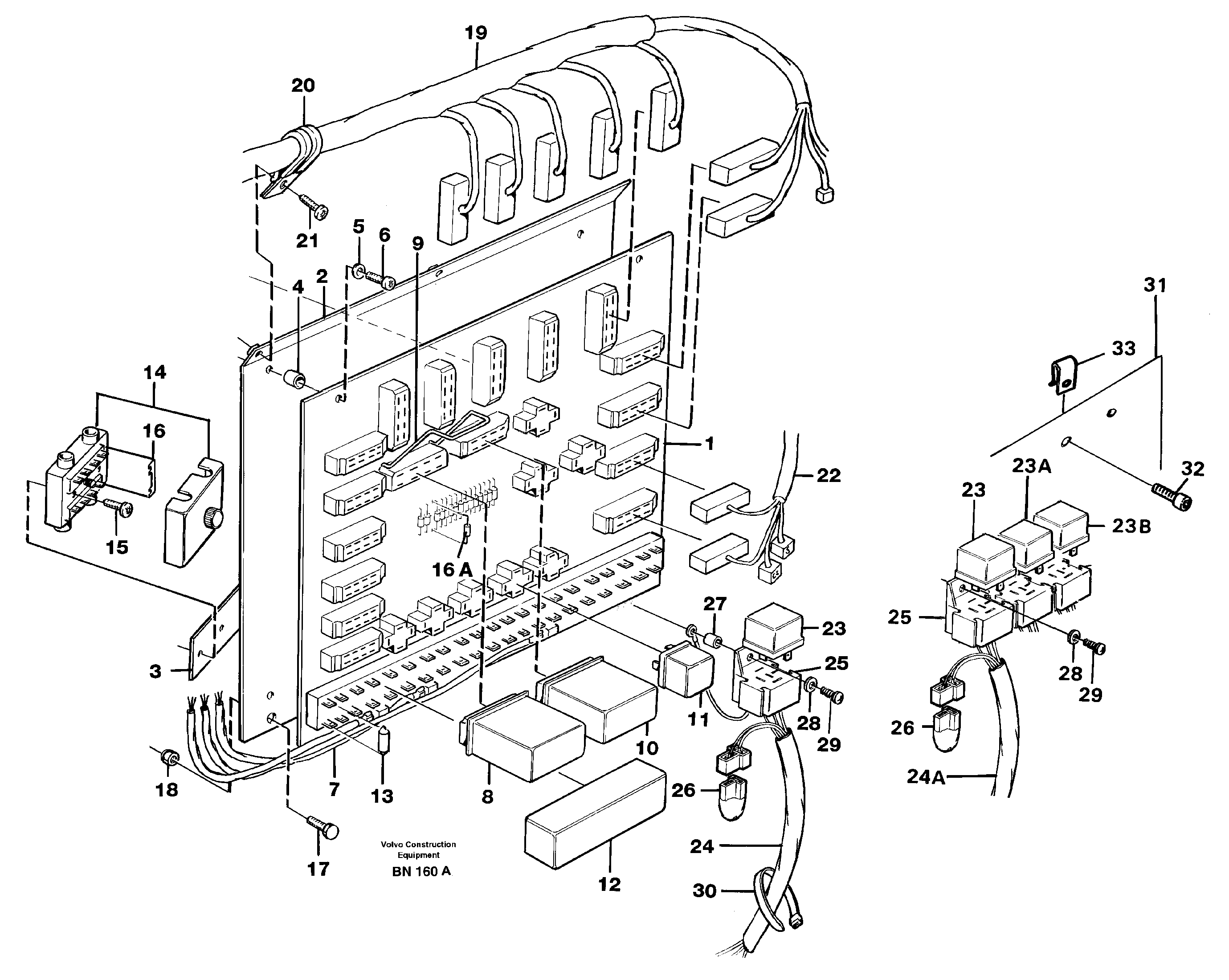 Схема запчастей Volvo A25C - 36385 Distribution box, right A25C